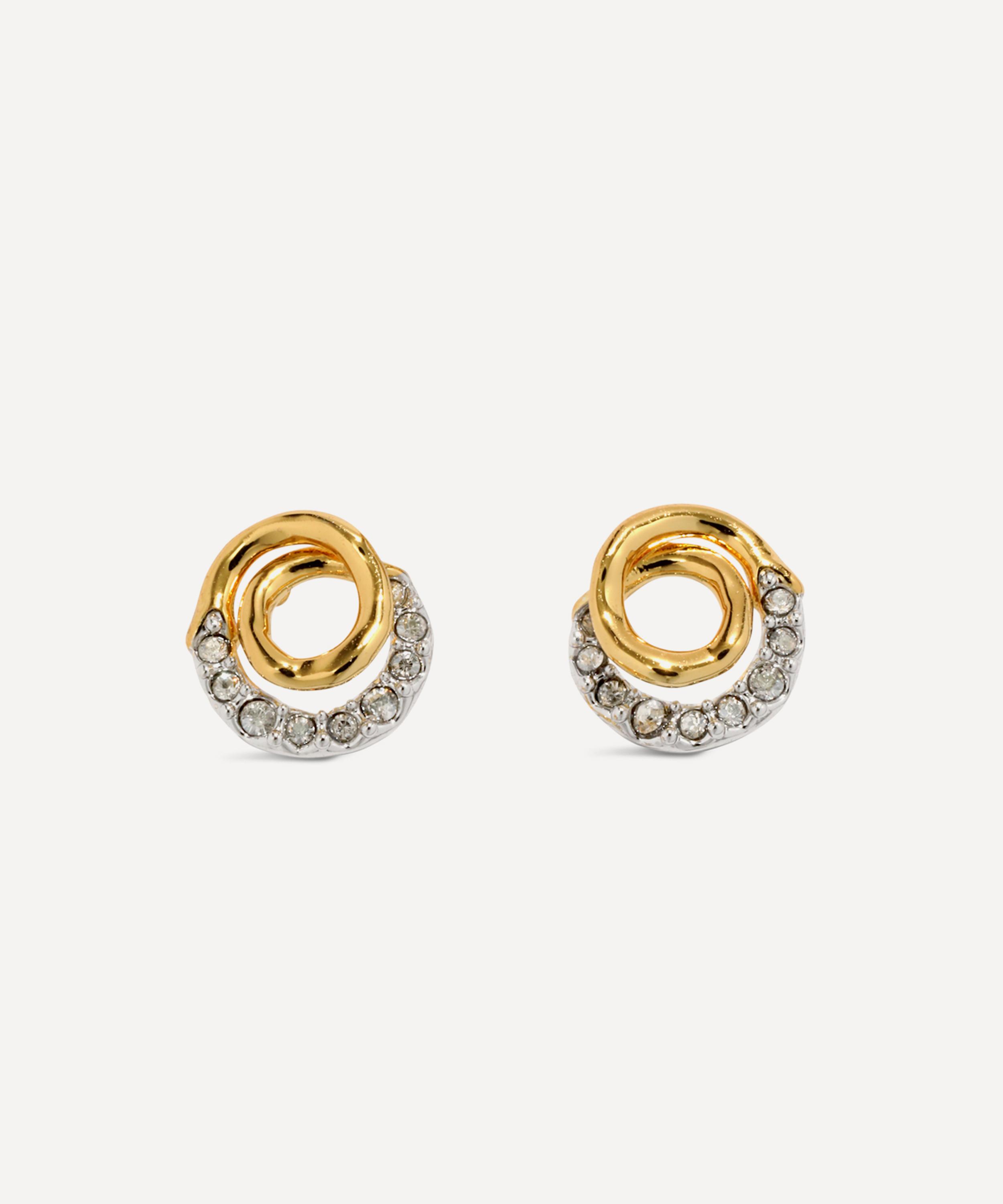 Alexis Bittar - 14ct Gold-Plated Solanales Crystal Spiral Stud Earrings image number 0