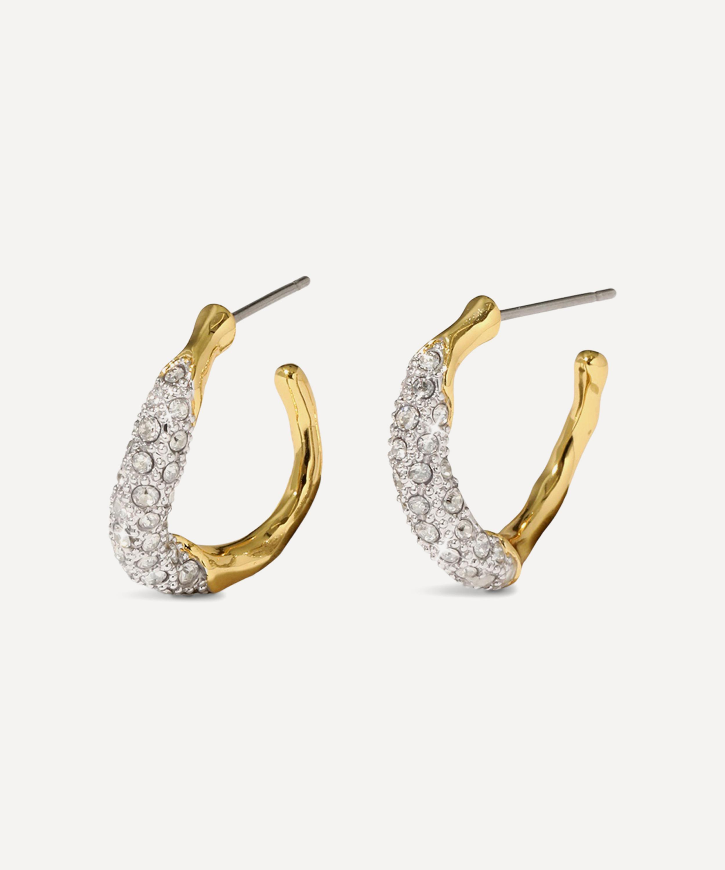 Alexis Bittar - 14ct Gold-Plated Solanales Crystal Twist Mini Hoop Earrings image number 0