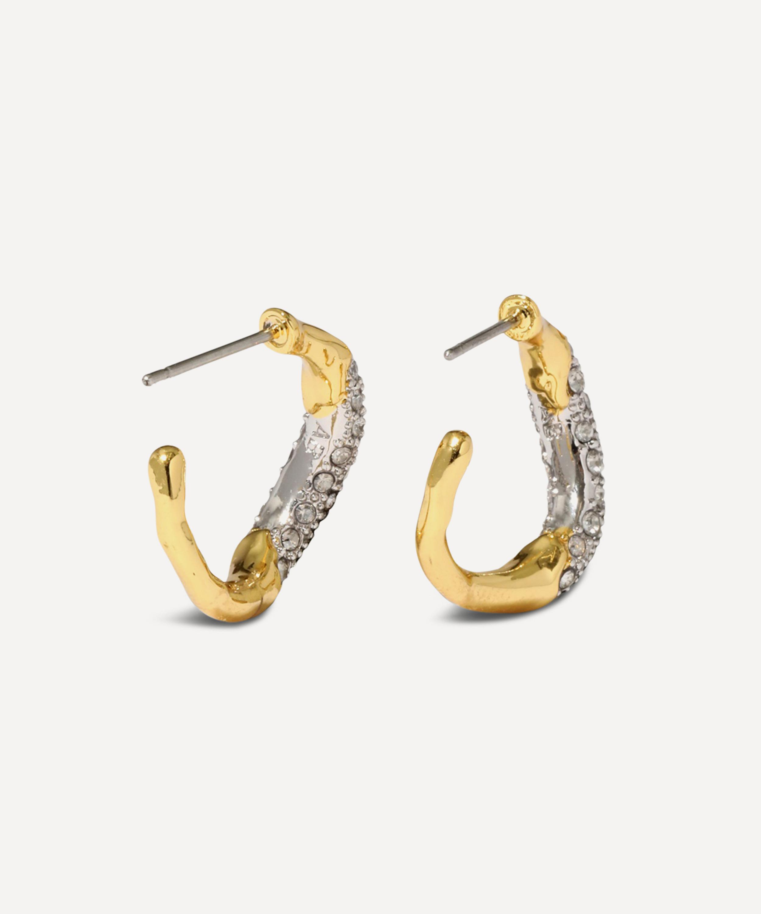 Alexis Bittar - 14ct Gold-Plated Solanales Crystal Twist Mini Hoop Earrings image number 2