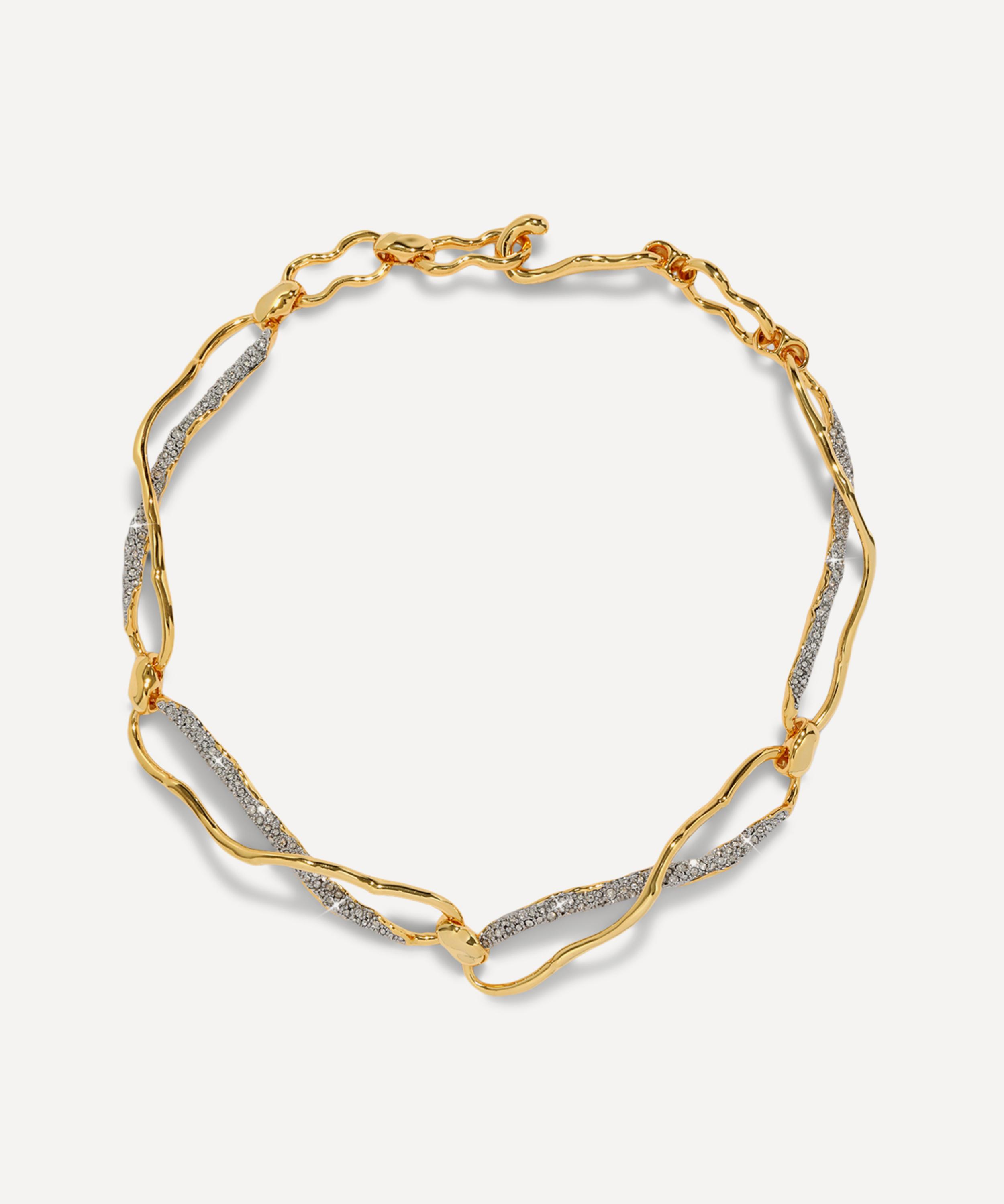 Alexis Bittar - 14ct Gold-Plated Solanales Crystal Infinity Link Collar Necklace image number 0