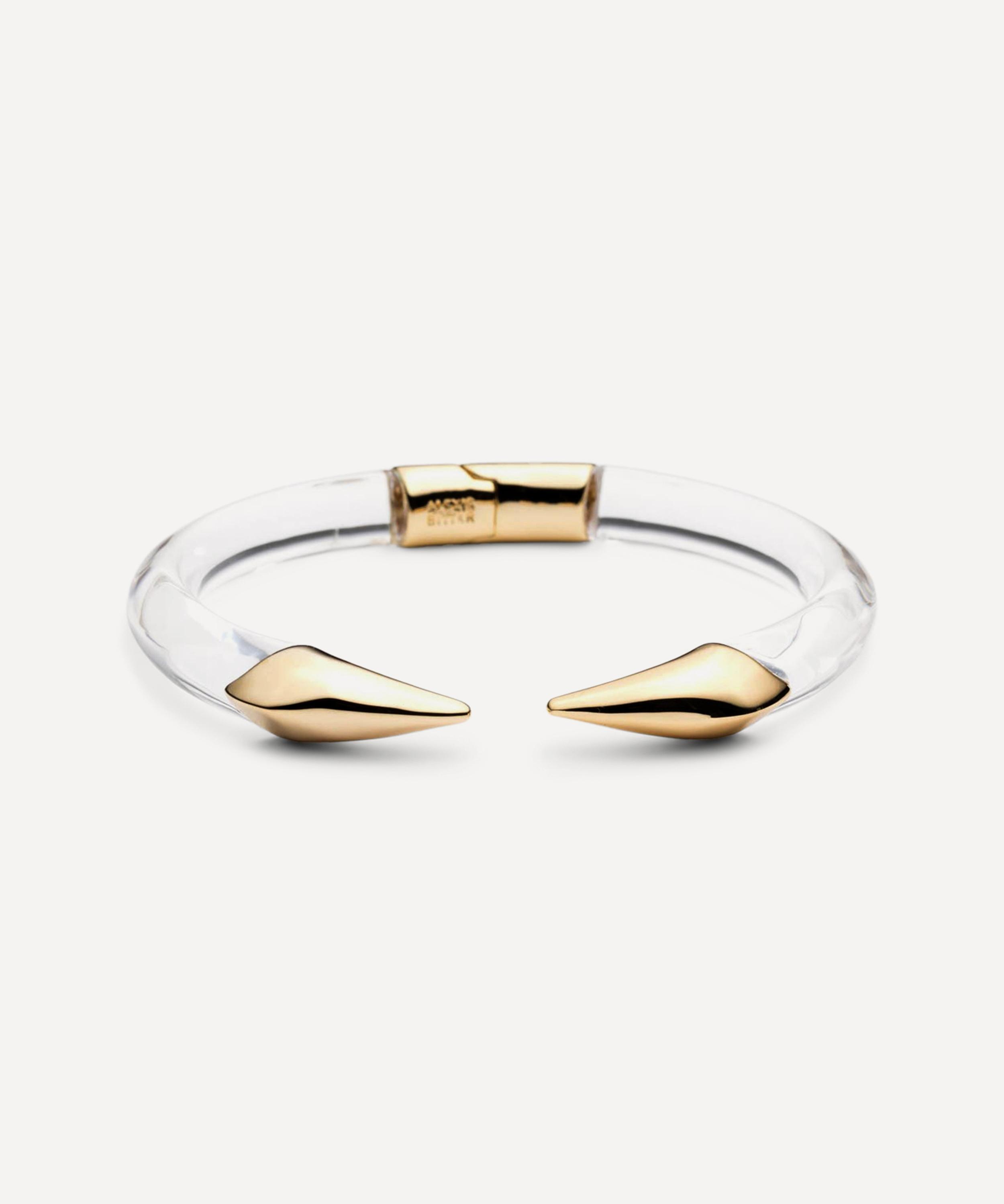 Alexis Bittar - 14ct Gold-Plated Mirrored Pyramid Lucite Brake Hinge Bracelet image number 0