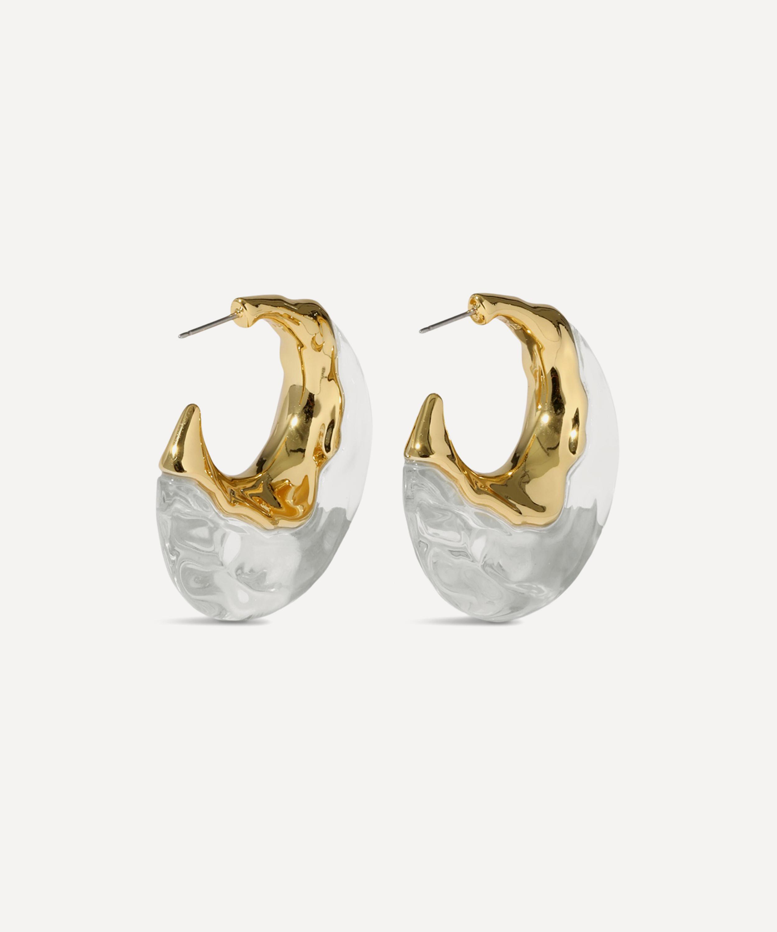 Alexis Bittar - 14ct Gold-Plated Liquid Lucite Puffy Hoop Earrings image number 2