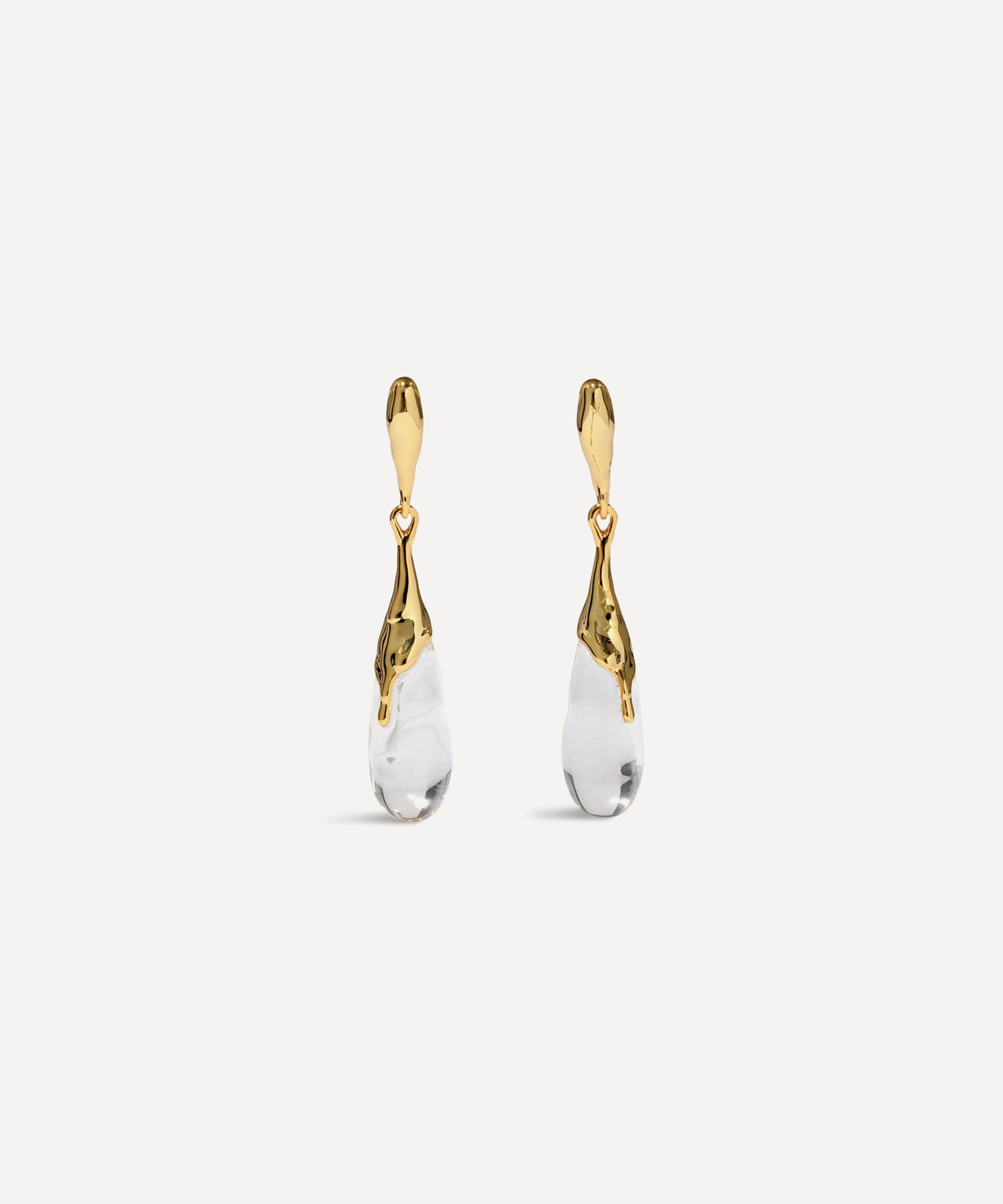 Alexis Bittar - 14ct Gold-Plated Liquid Lucite Teardrop Earrings image number 0