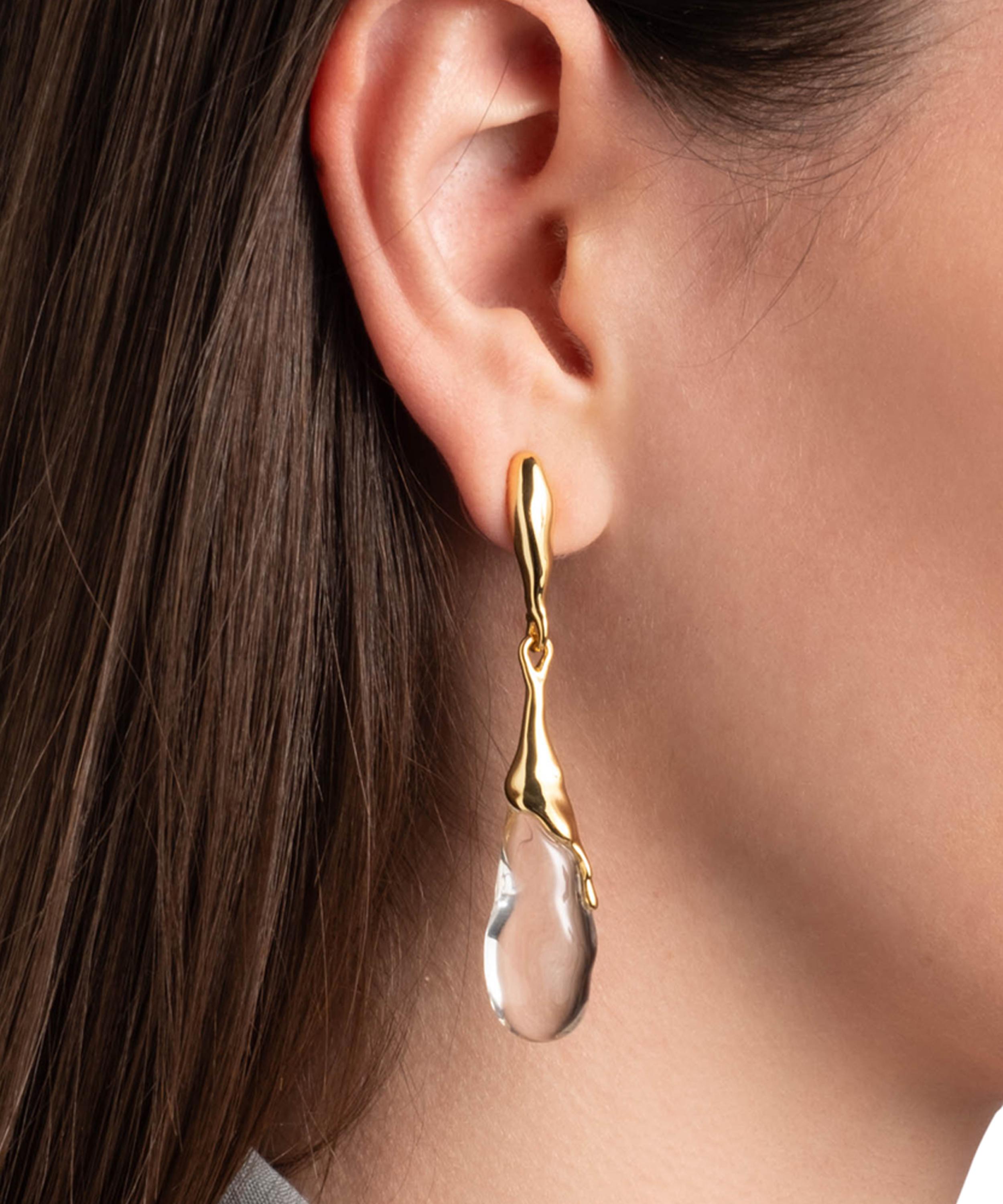 Alexis Bittar - 14ct Gold-Plated Liquid Lucite Teardrop Earrings image number 1