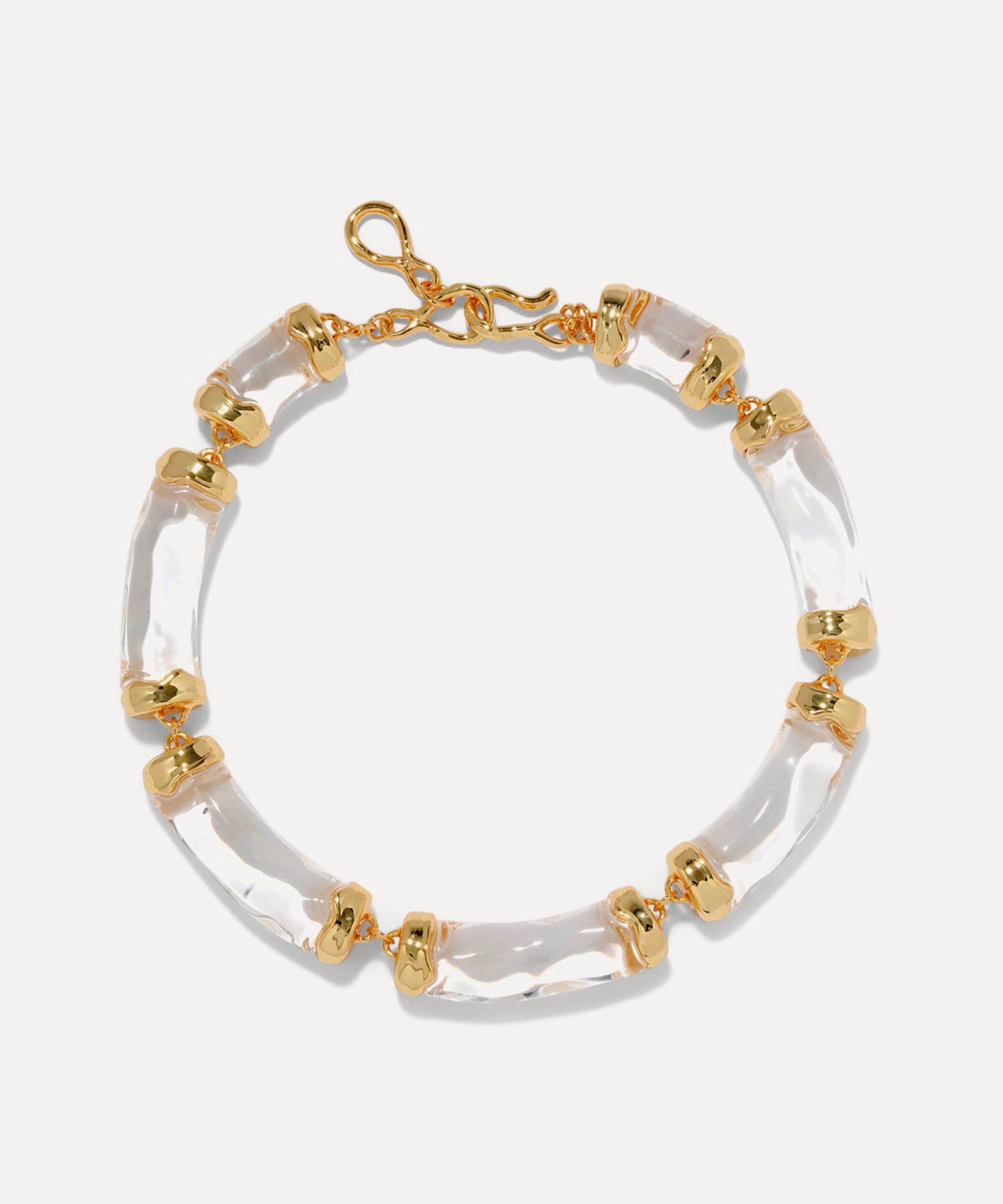 Alexis Bittar - 14ct Gold-Plated Liquid Lucite Pillow Link Collar Necklace image number 0