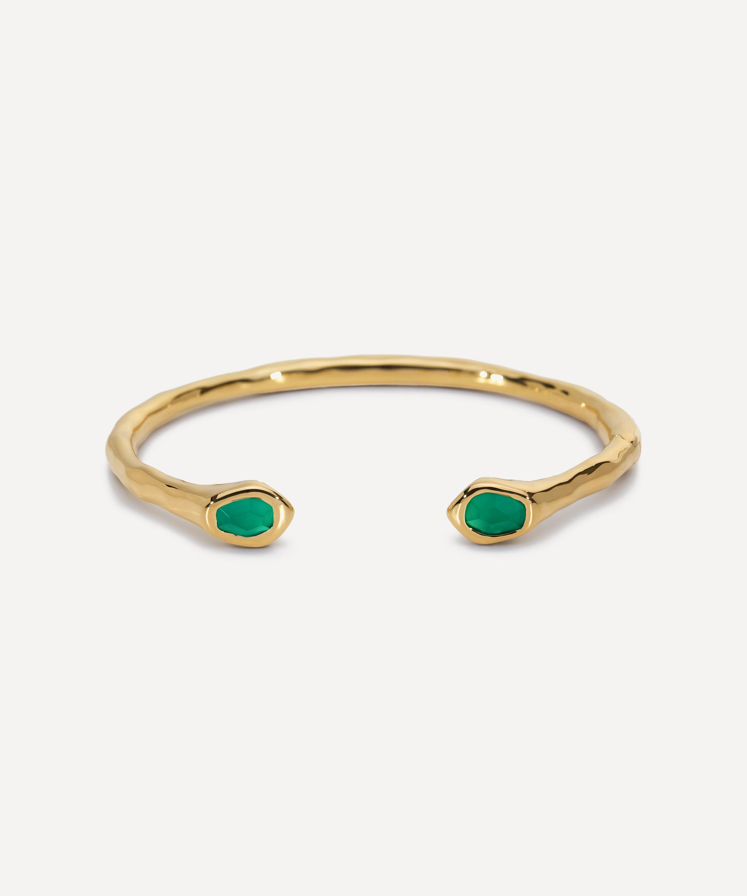 Monica Vinader - 18ct Gold-Plated Vermeil Silver Odyssey Gemstone Open Cuff Bracelet image number 0