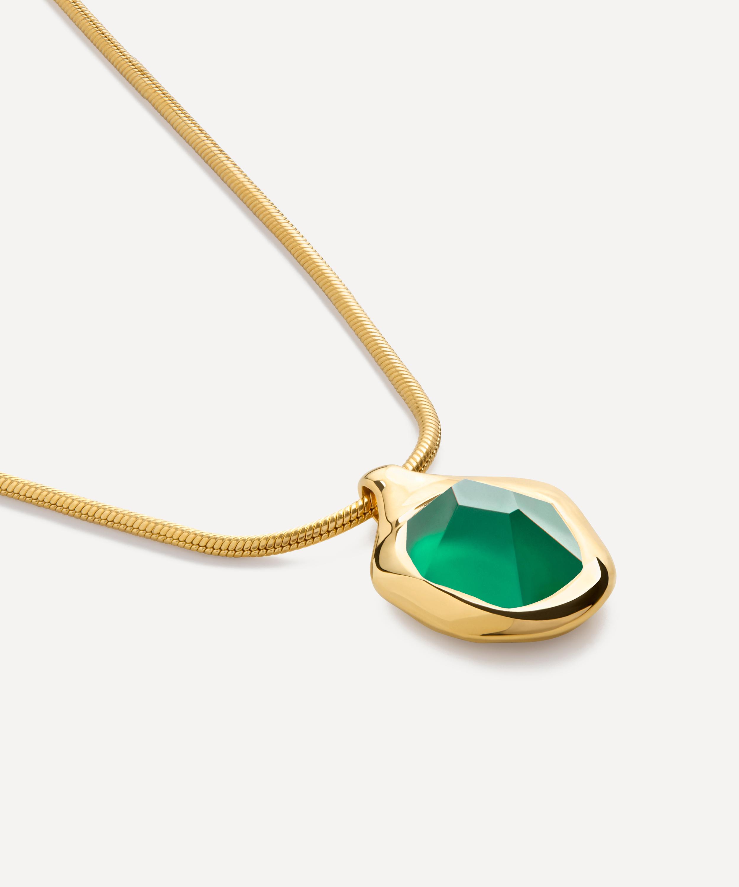 Monica Vinader - 18ct Gold-Plated Vermeil Silver Odyssey Gemstone Pendant Necklace image number 2