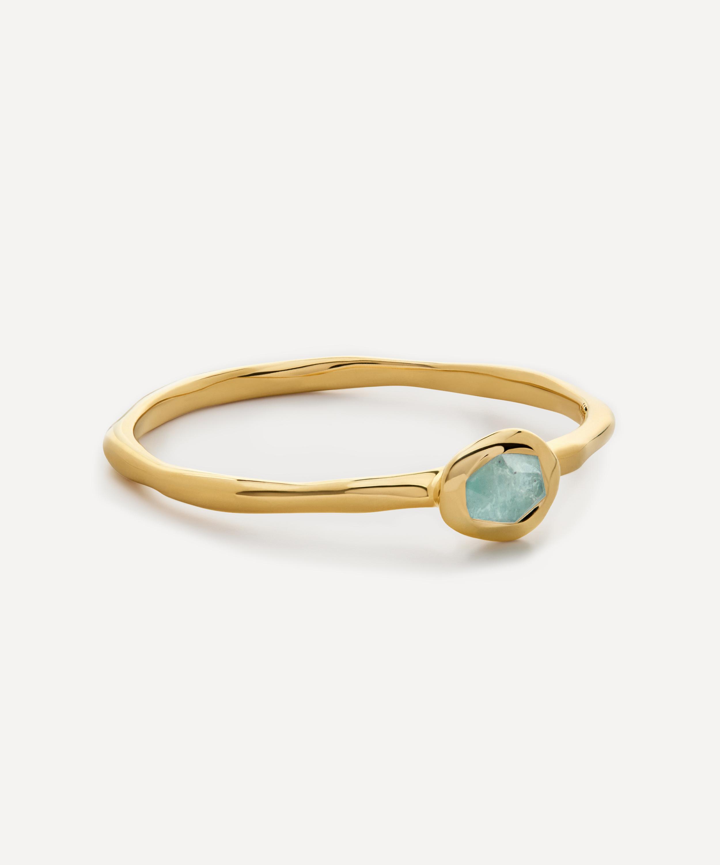Monica Vinader - 18ct Gold-Plated Vermeil Silver Odyssey Gemstone Open Ring image number 2