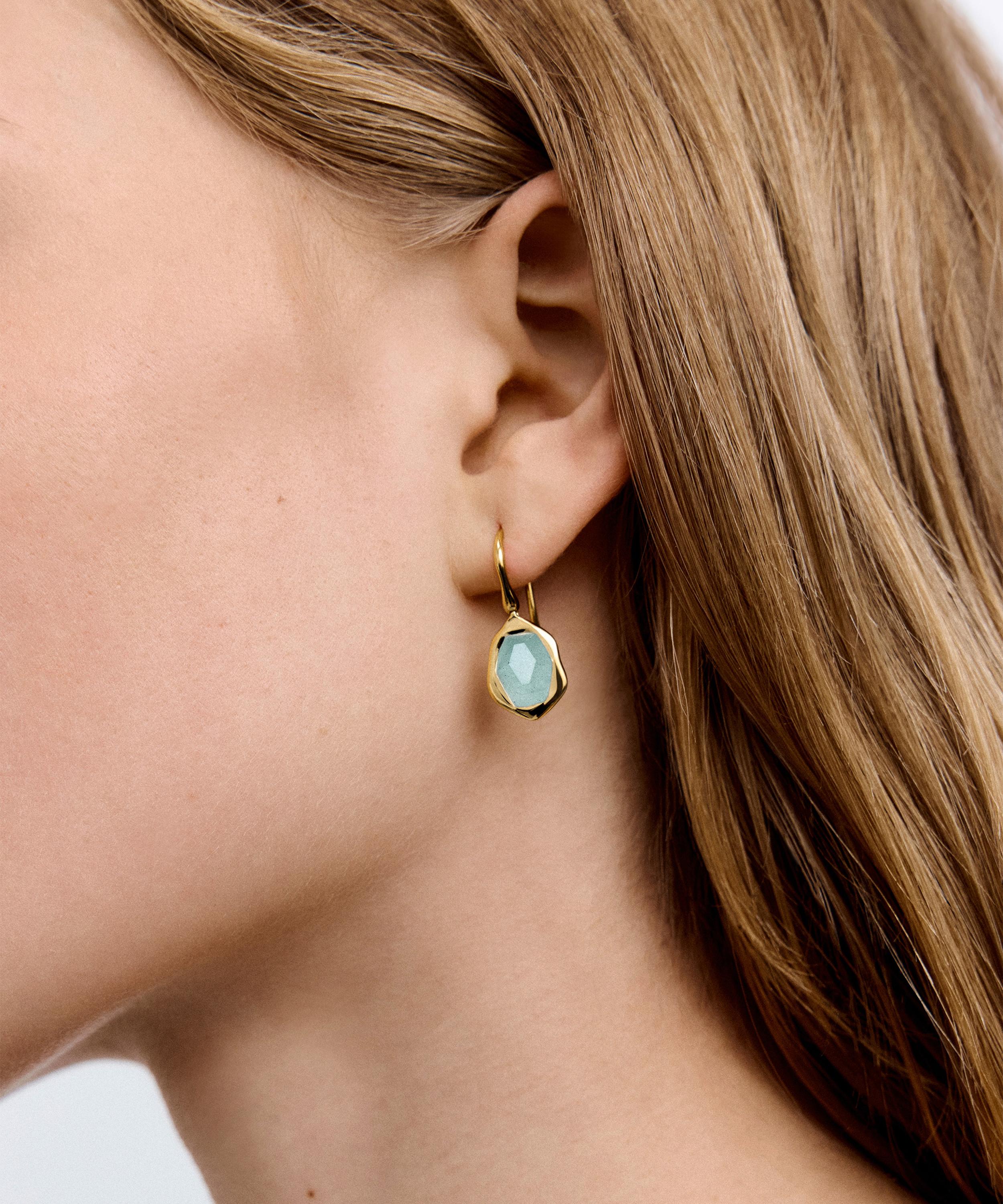 Monica Vinader - 18ct Gold-Plated Vermeil Silver Odyssey Gemstone Wire Drop Earrings image number 1