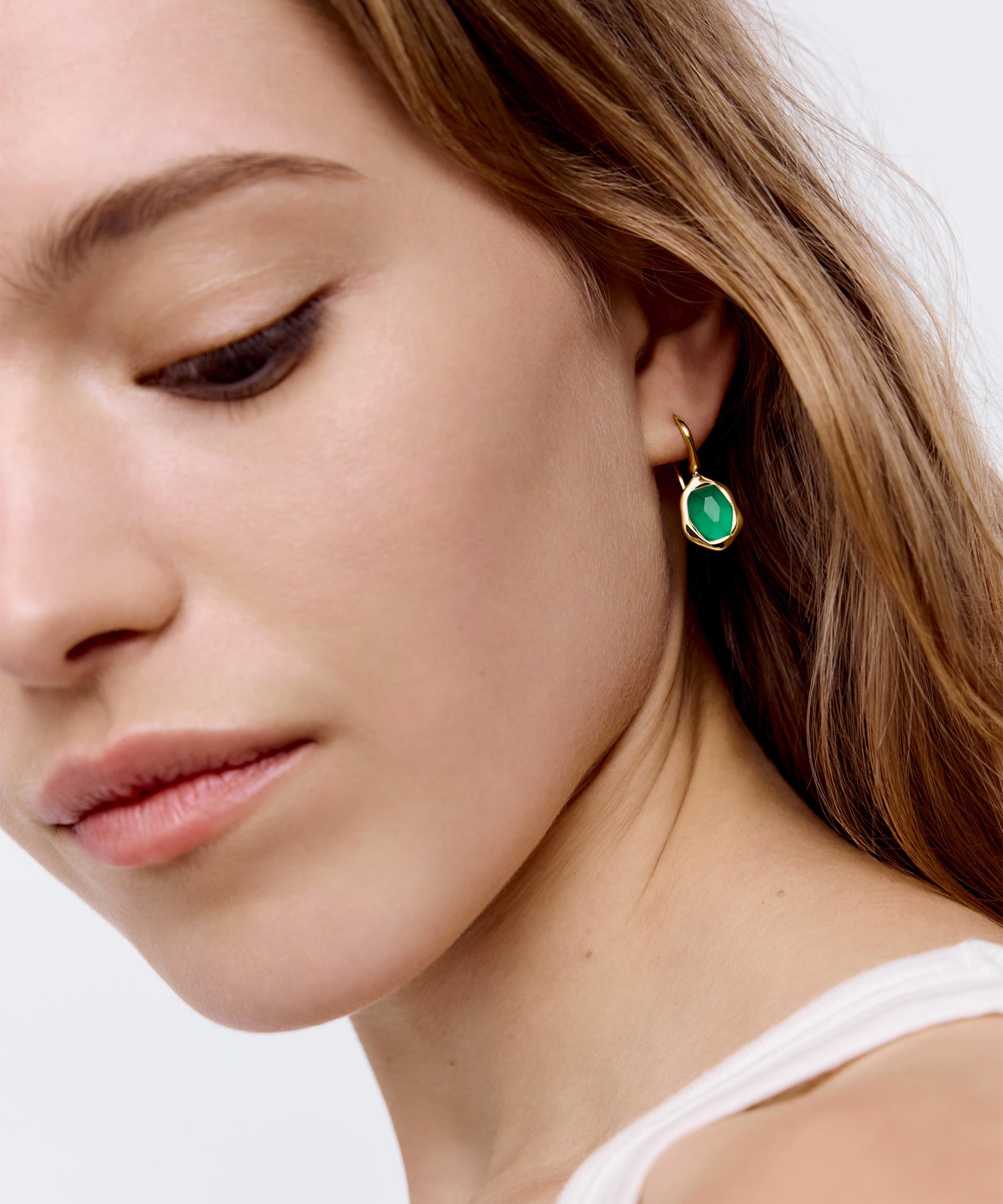 Monica Vinader - 18ct Gold-Plated Vermeil Silver Odyssey Gemstone Wire Drop Earrings image number 1