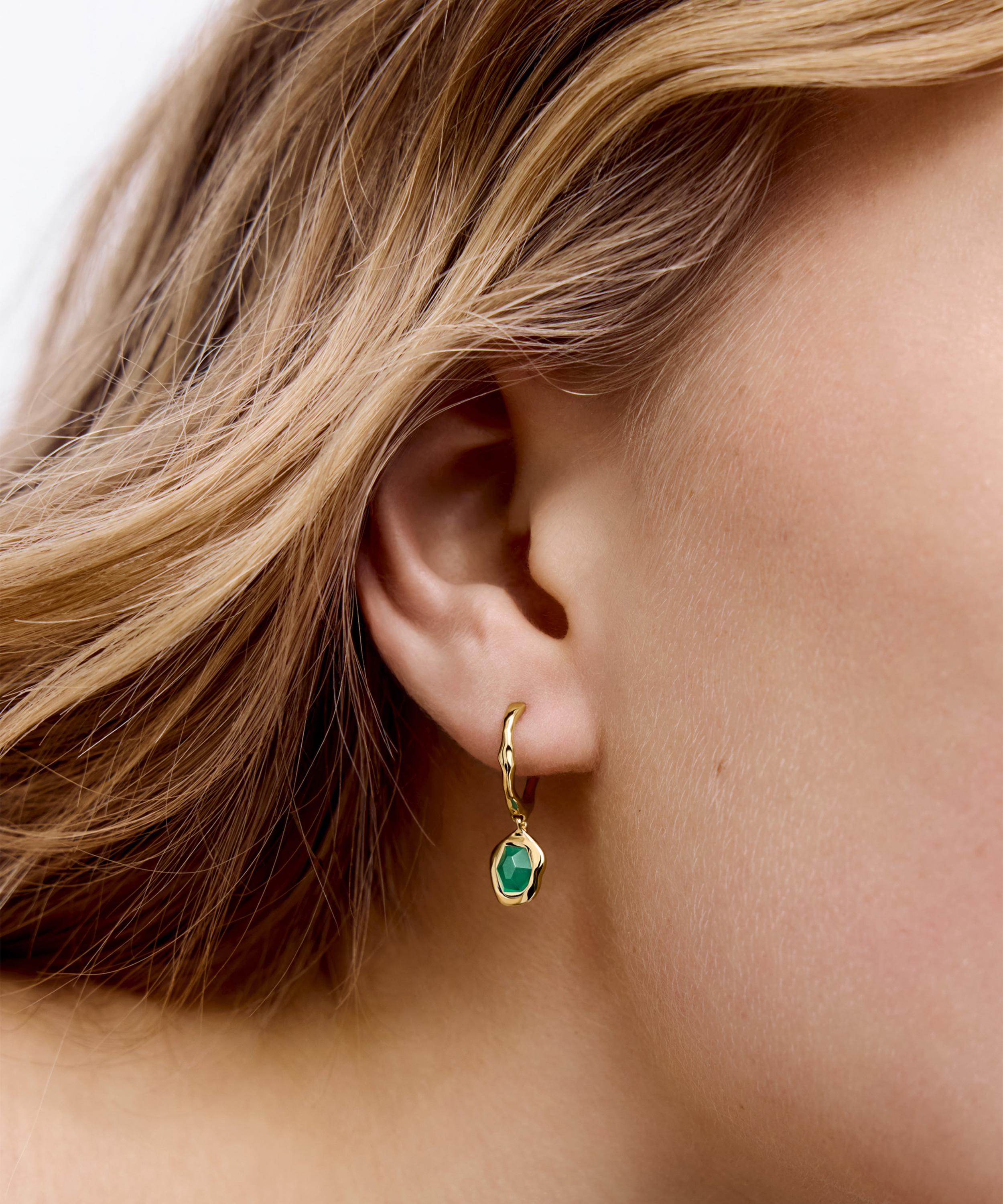 Monica Vinader - 18ct Gold-Plated Vermeil Silver Odyssey Gemstone Huggie Hoop Earrings image number 1