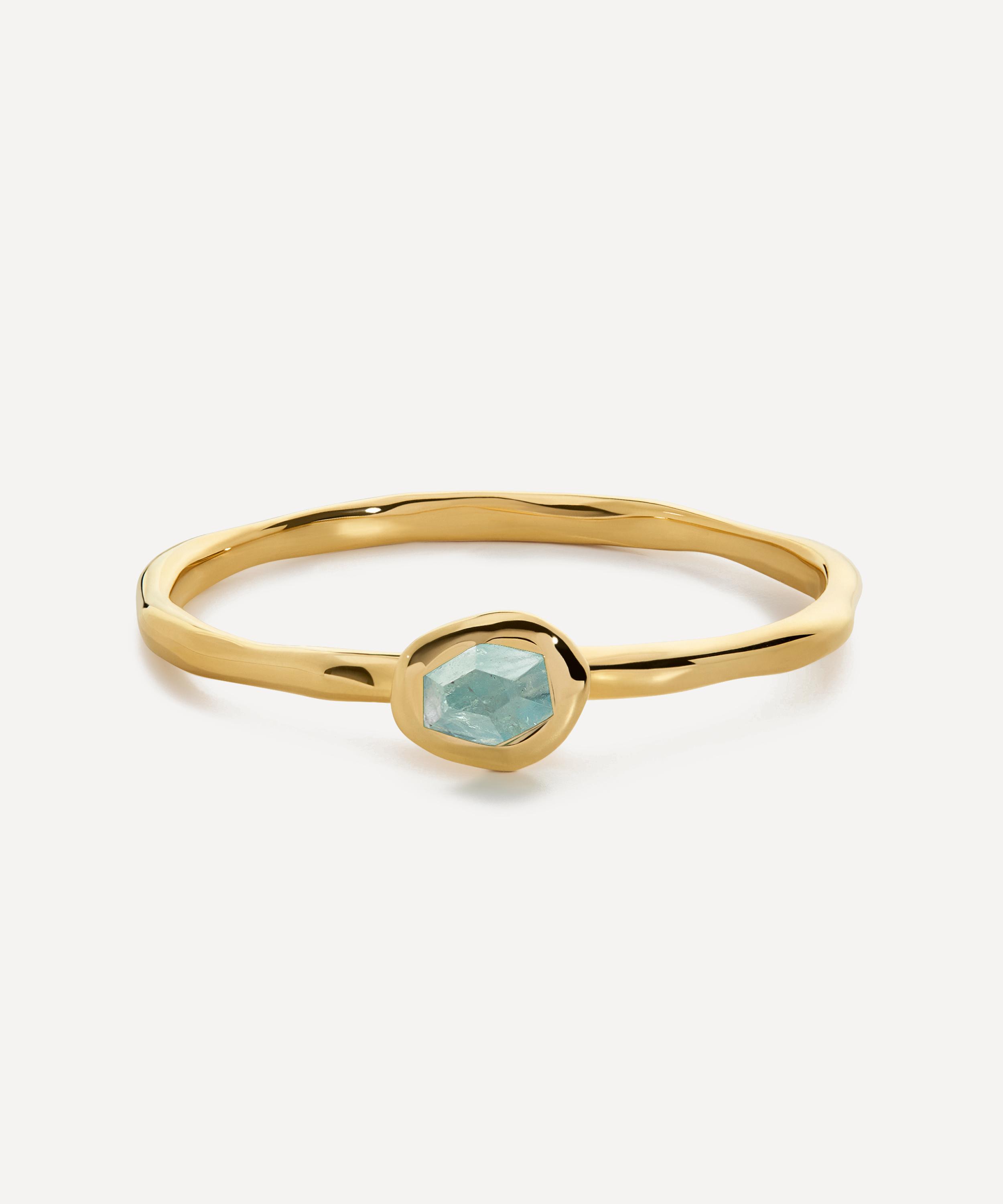 Monica Vinader - 18ct Gold-Plated Vermeil Silver Odyssey Gemstone Stacking Ring image number 0