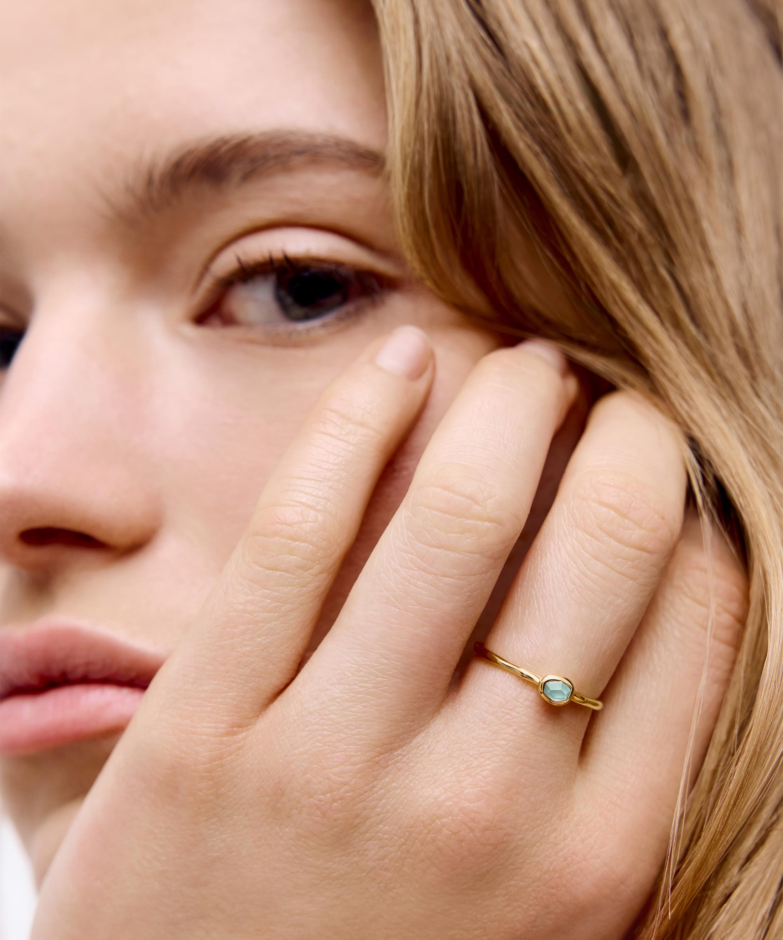 Monica Vinader - 18ct Gold-Plated Vermeil Silver Odyssey Gemstone Stacking Ring image number 1
