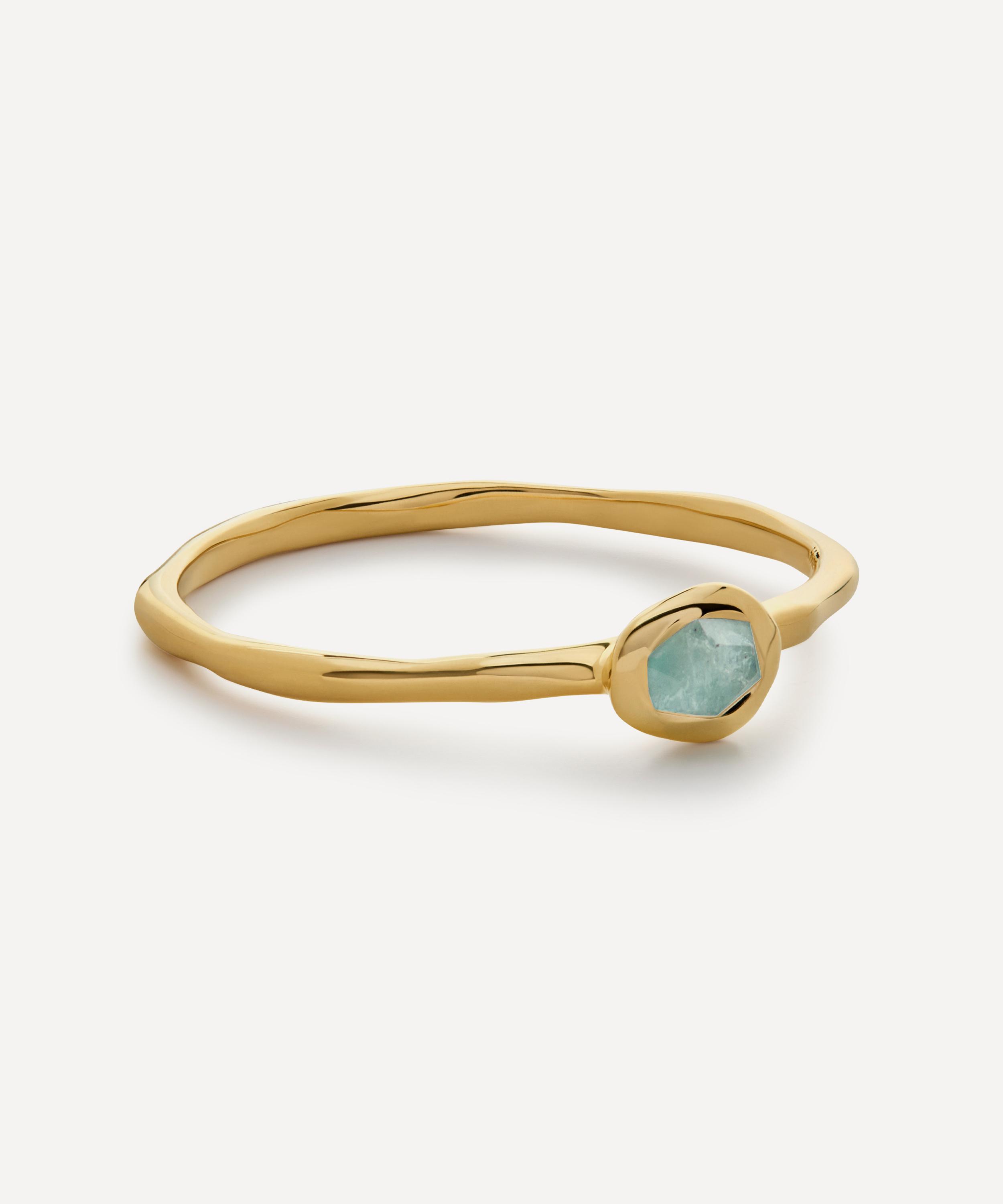 Monica Vinader - 18ct Gold-Plated Vermeil Silver Odyssey Gemstone Stacking Ring image number 2