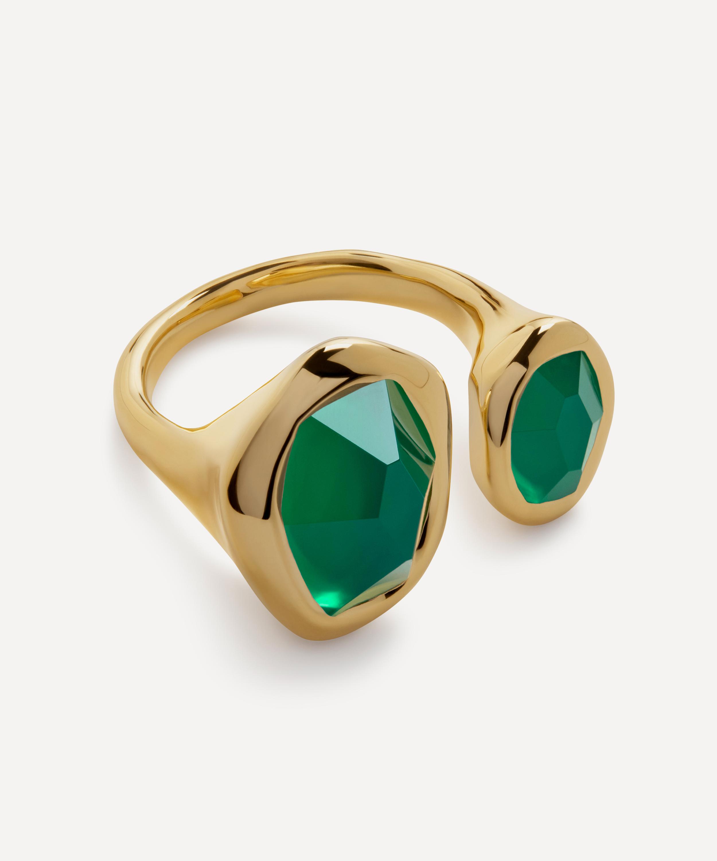 Monica Vinader - 18ct Gold-Plated Vermeil Silver Odyssey Gemstone Stacking Ring image number 2
