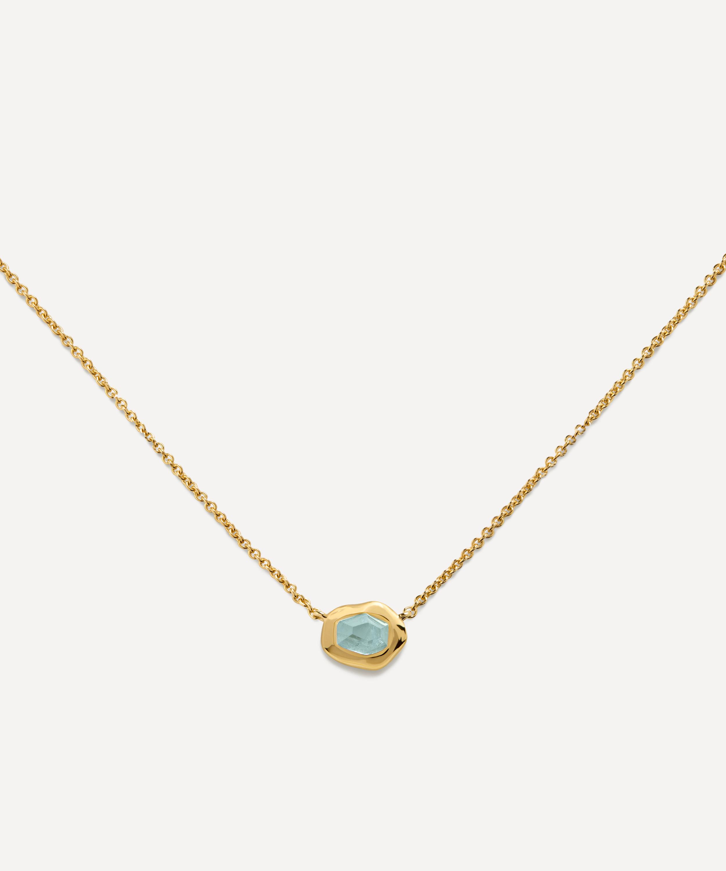 Monica Vinader - 18ct Gold-Plated Vermeil Silver Odyssey Gemstone Pendant Necklace