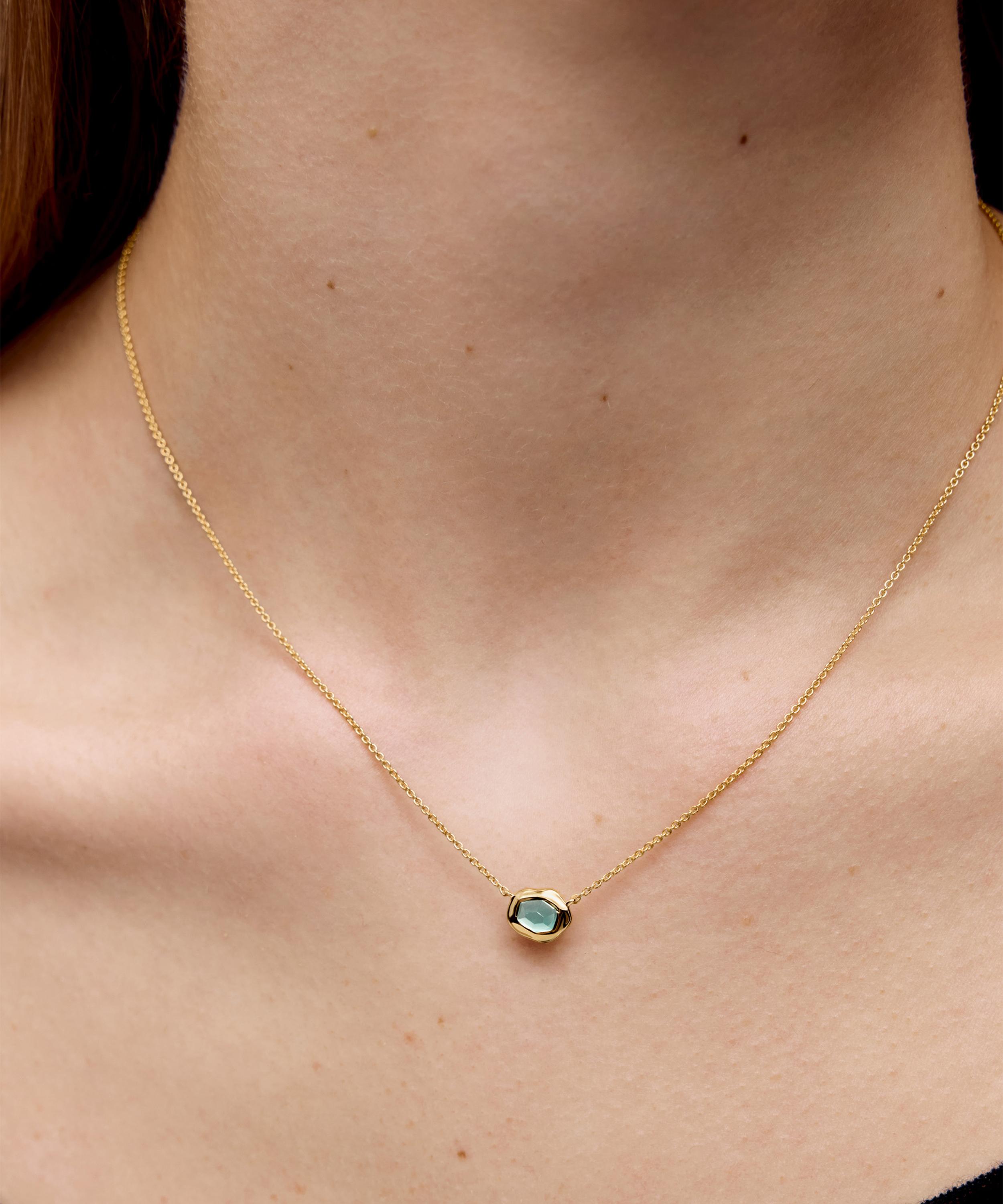 Monica Vinader - 18ct Gold-Plated Vermeil Silver Odyssey Gemstone Pendant Necklace image number 1