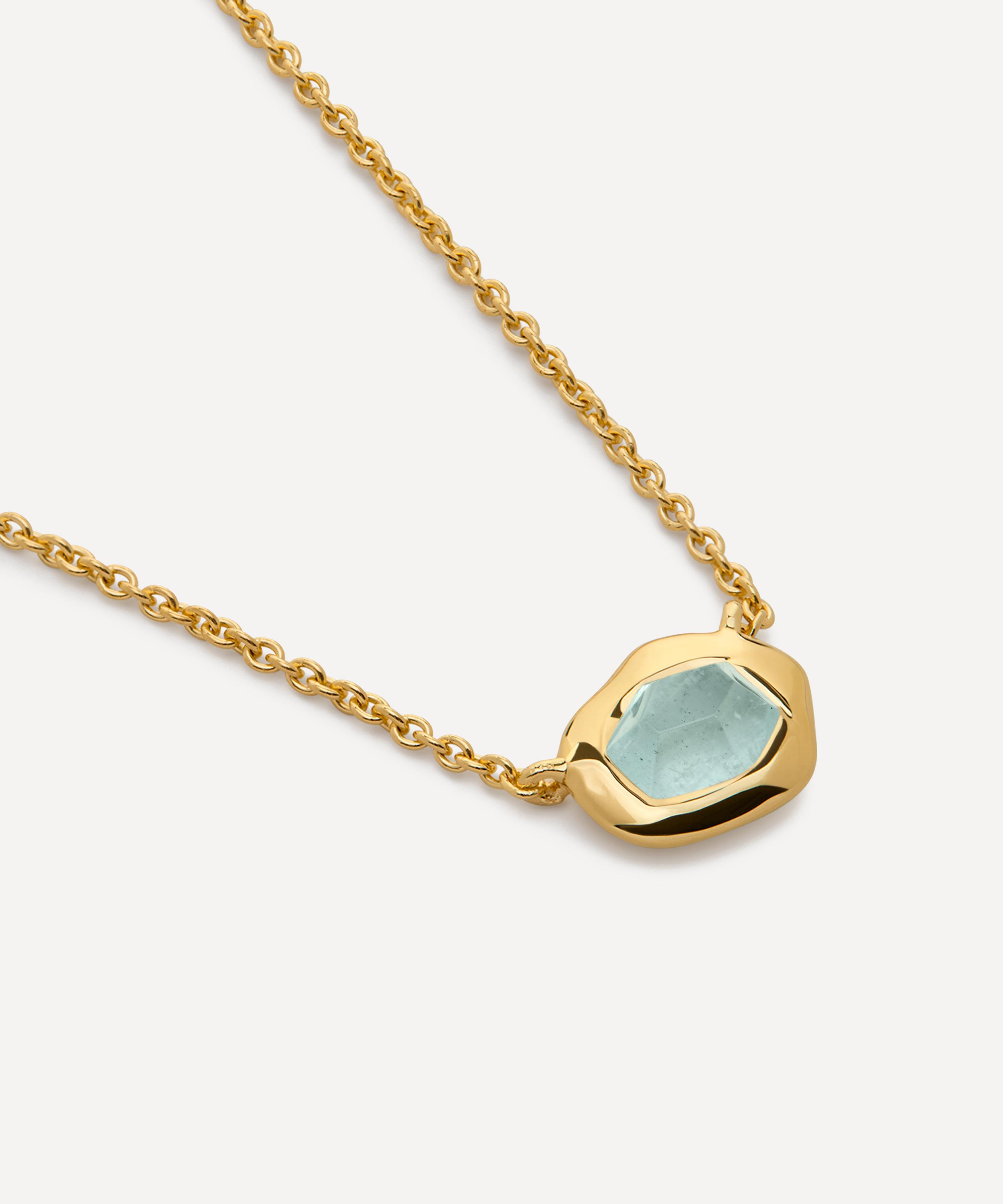 Monica Vinader - 18ct Gold-Plated Vermeil Silver Odyssey Gemstone Pendant Necklace image number 2