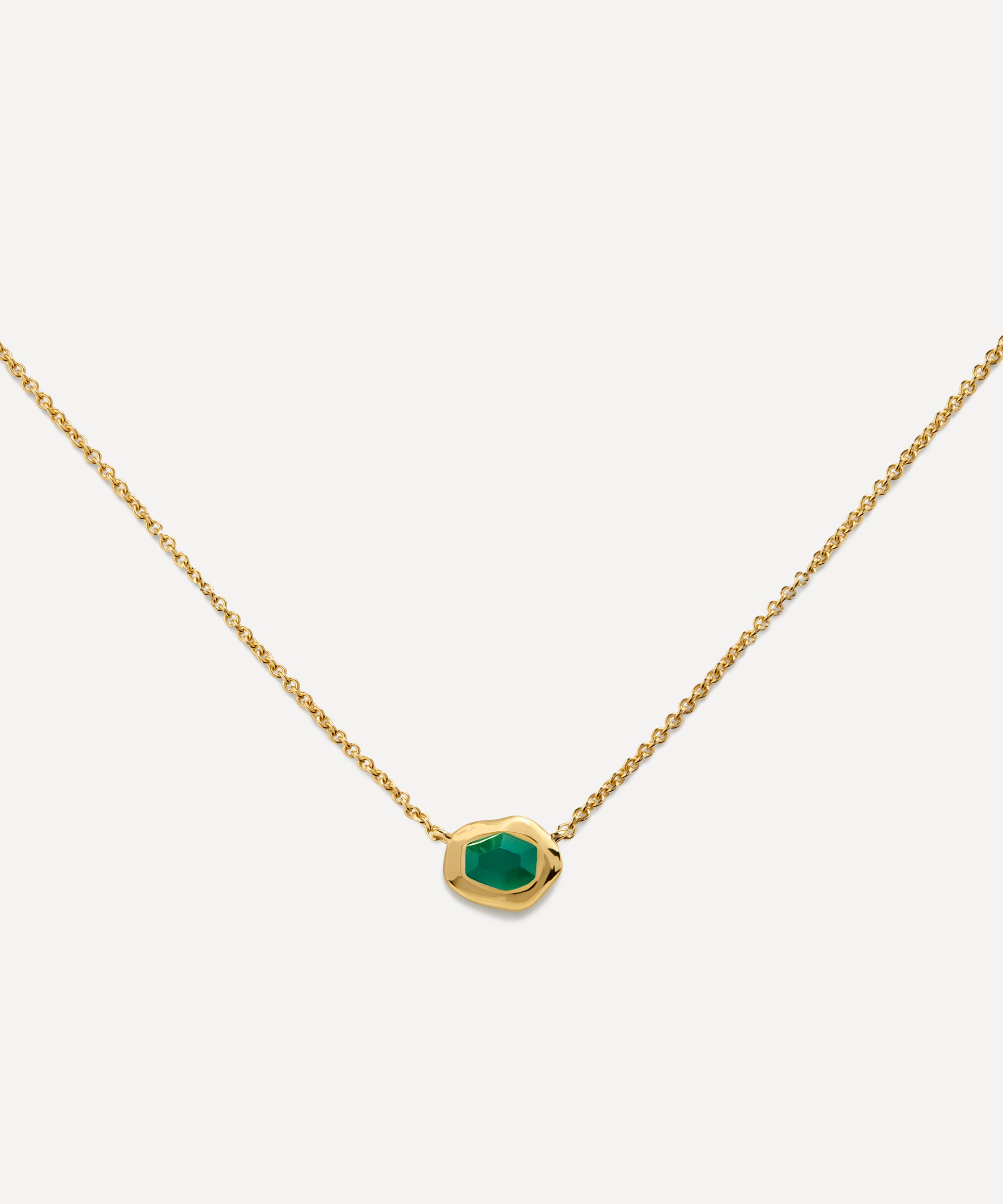 Monica Vinader - 18ct Gold-Plated Vermeil Silver Odyssey Gemstone Pendant Necklace