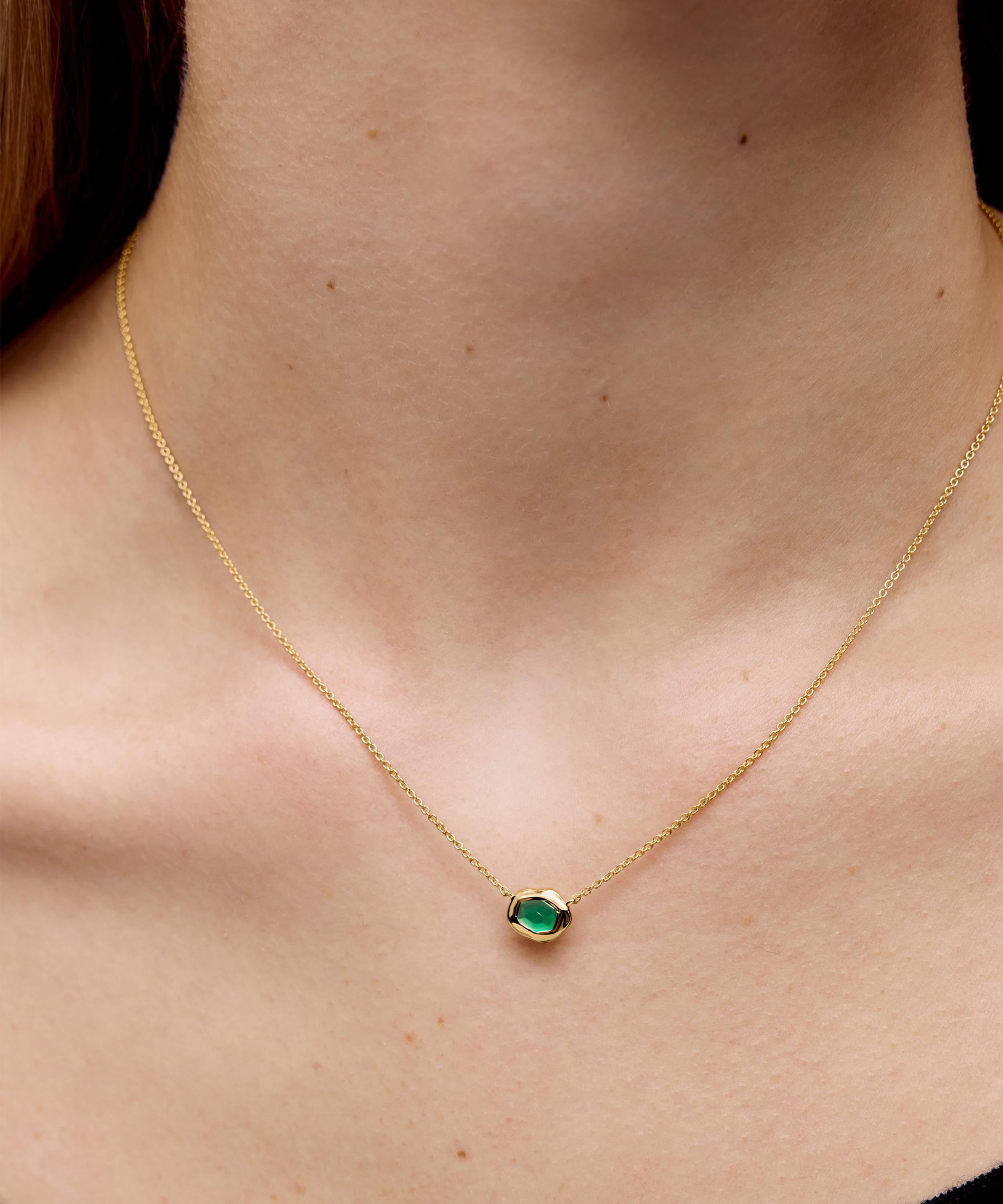 Monica Vinader - 18ct Gold-Plated Vermeil Silver Odyssey Gemstone Pendant Necklace image number 1