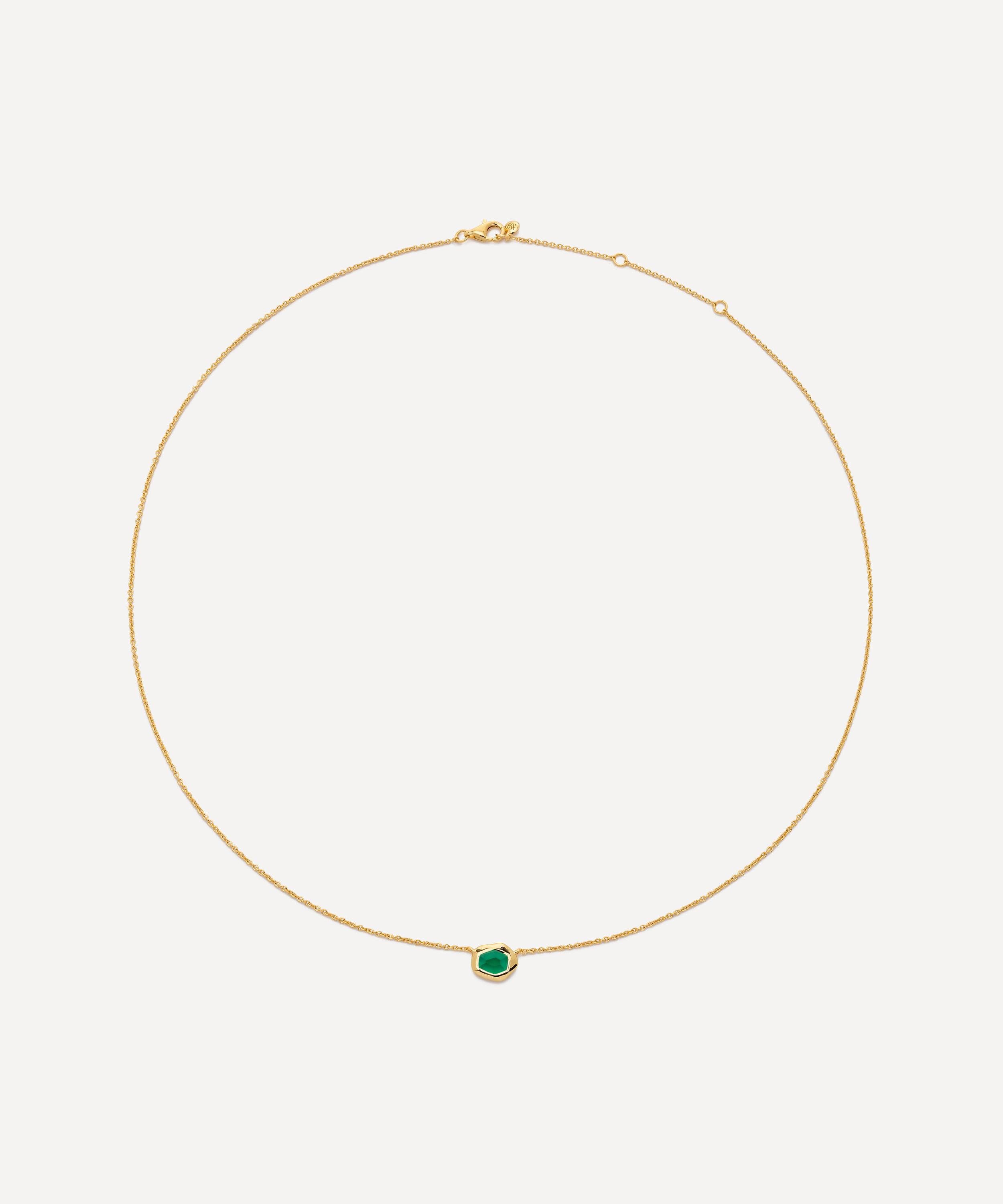 Monica Vinader - 18ct Gold-Plated Vermeil Silver Odyssey Gemstone Pendant Necklace image number 3