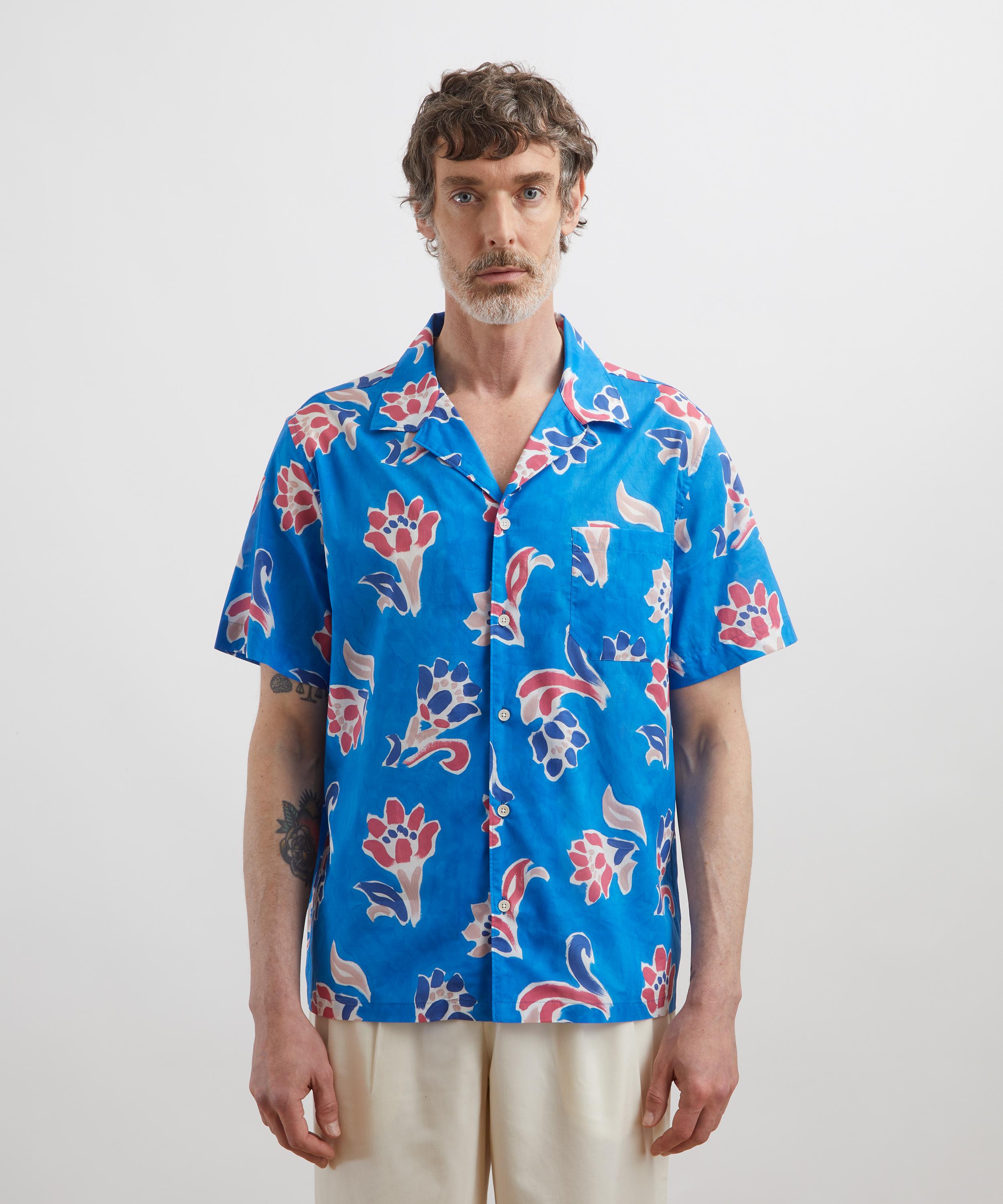 Liberty - Cuban Collar Tana Lawn™ Cotton Shirt in Leighton’s Mural image number 2