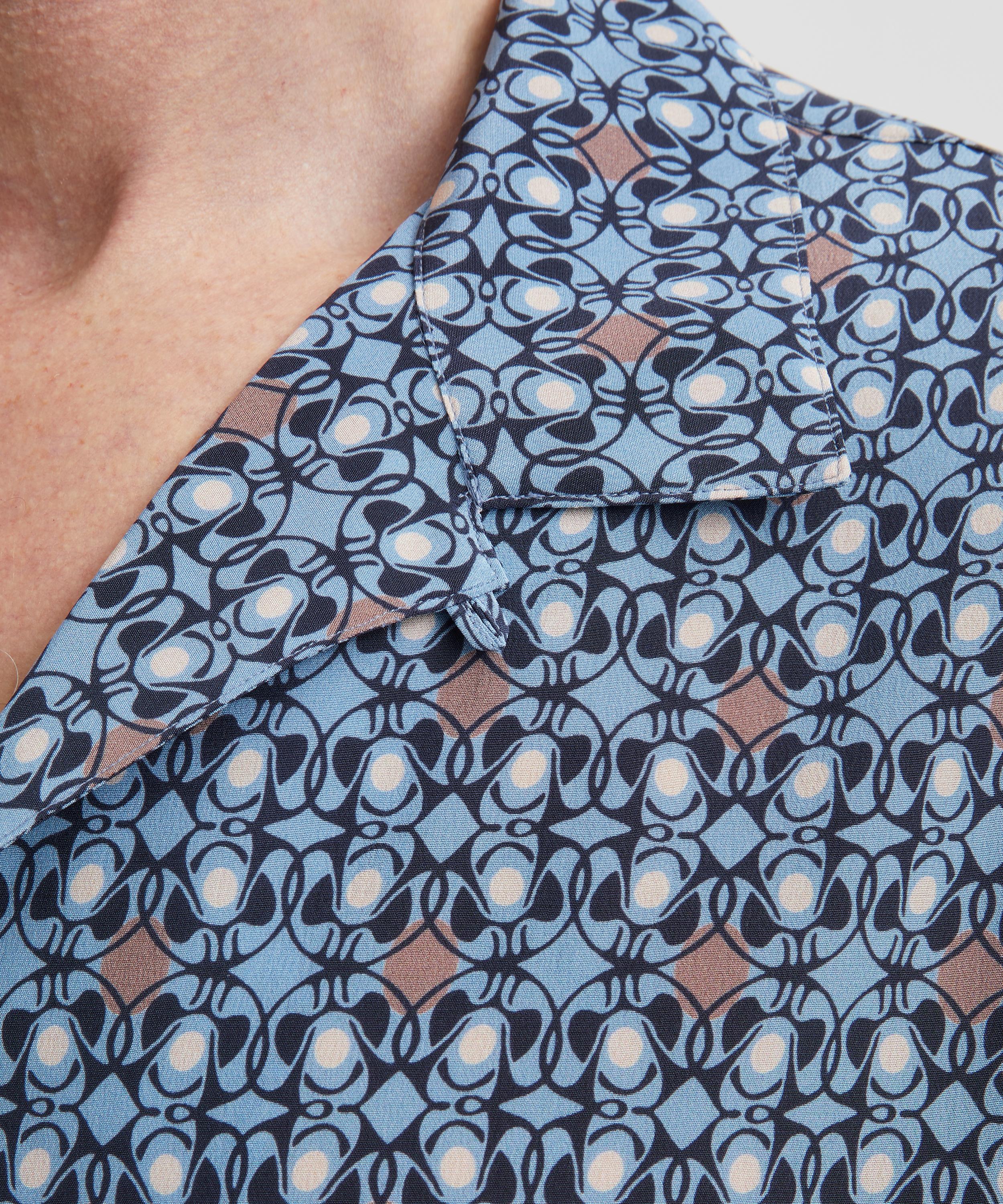 Liberty - Cuban Collar Silk Shirt in Nouveau Brooch image number 4