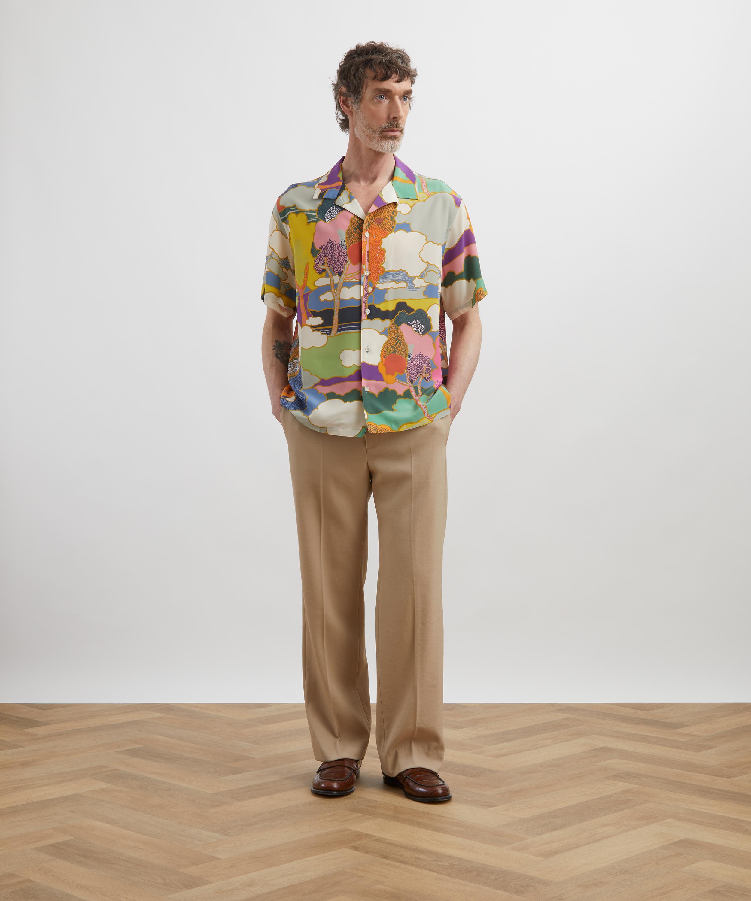 Liberty - Cuban Collar Silk Shirt in Prospect Place image number 1