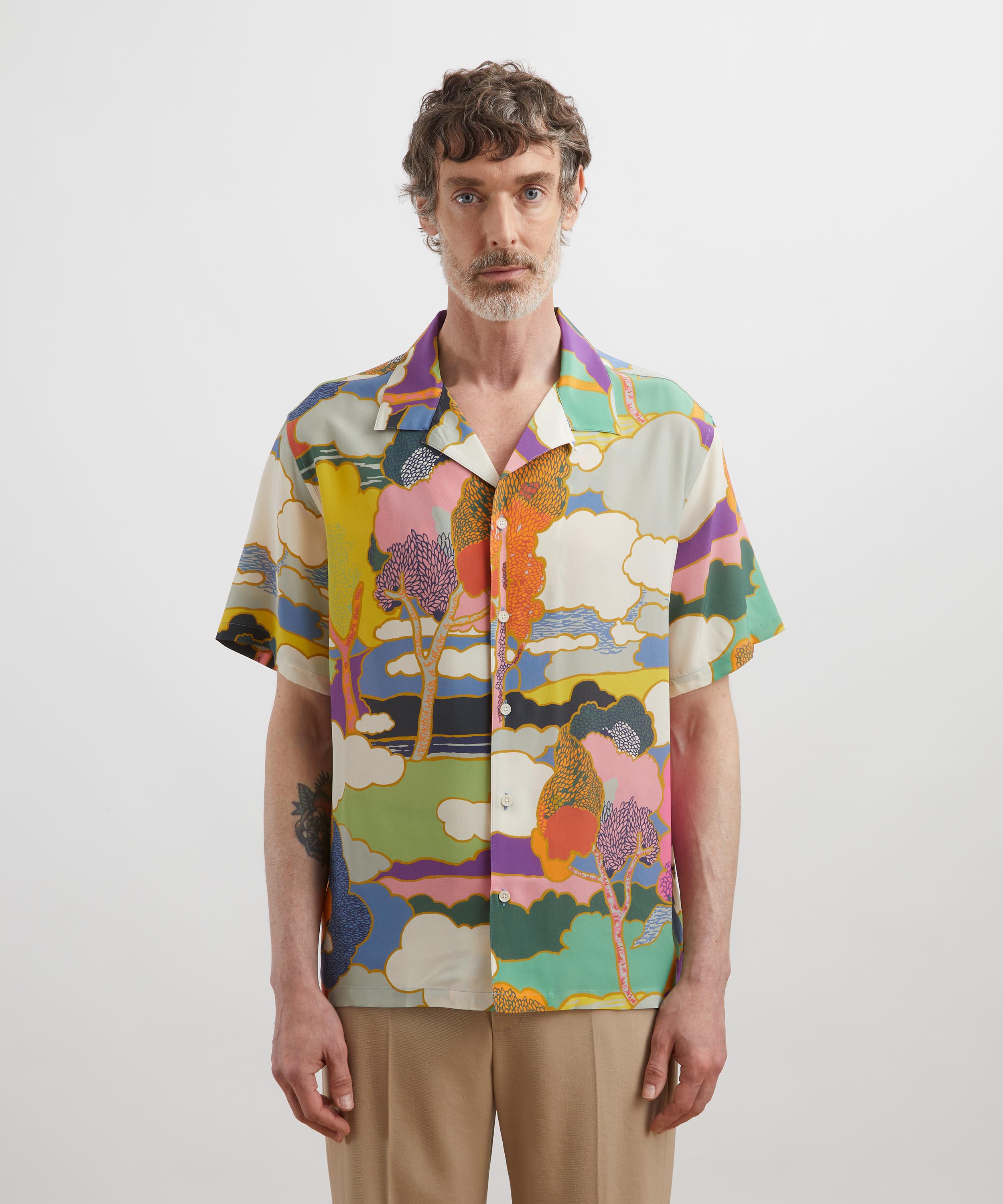 Liberty - Cuban Collar Silk Shirt in Prospect Place image number 2