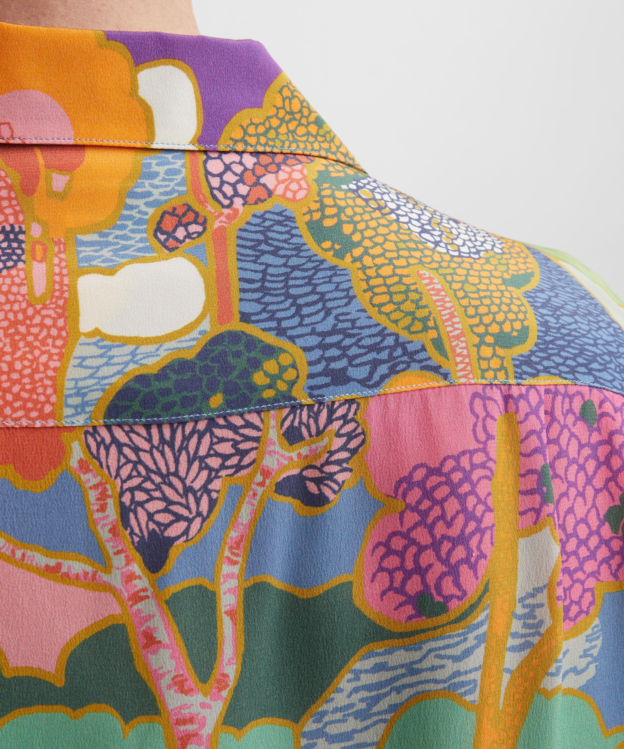 Liberty - Cuban Collar Silk Shirt in Prospect Place image number 4