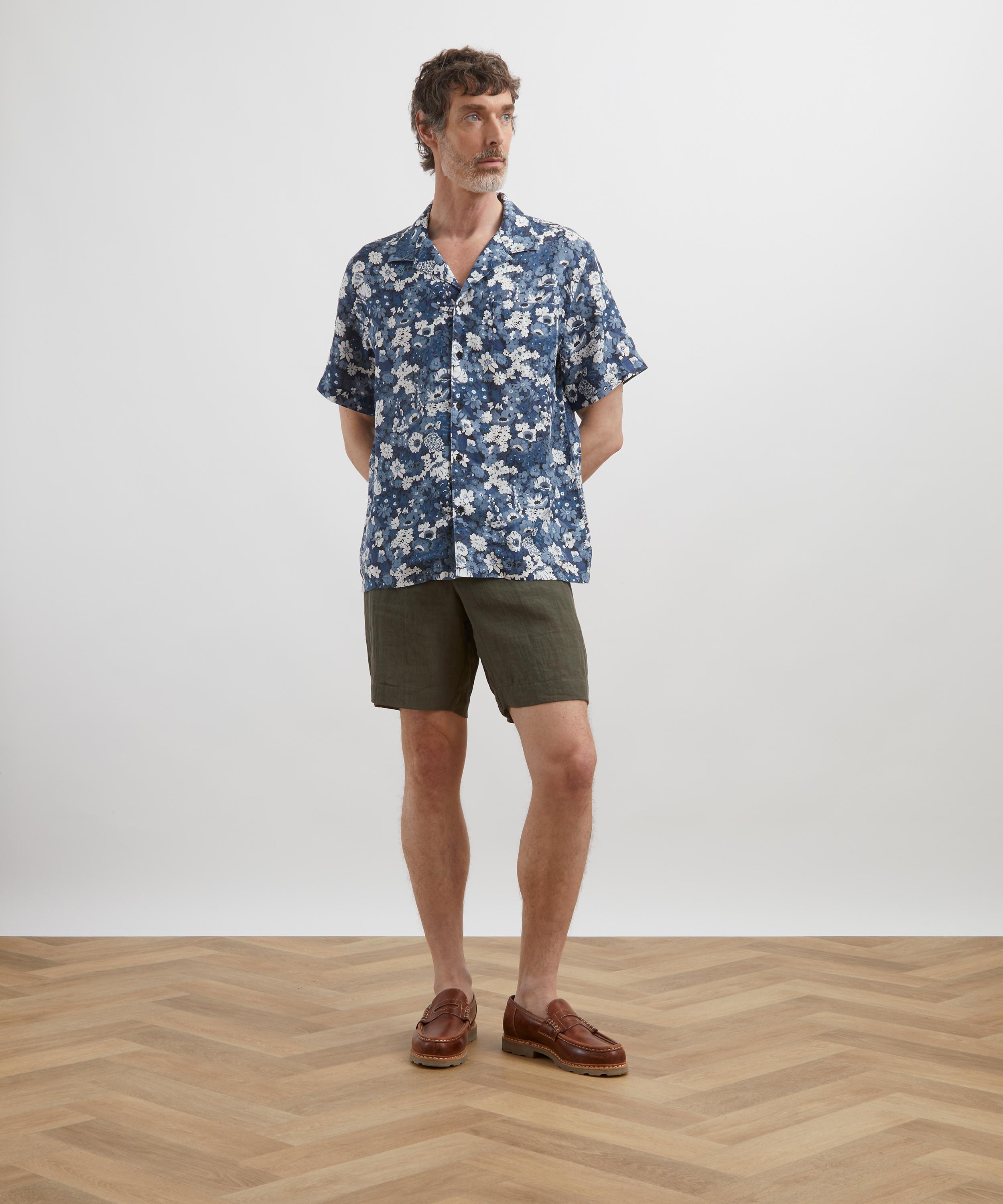 Liberty - Cuban Collar Hemp Shirt in Thorpe Spring Texture image number 1