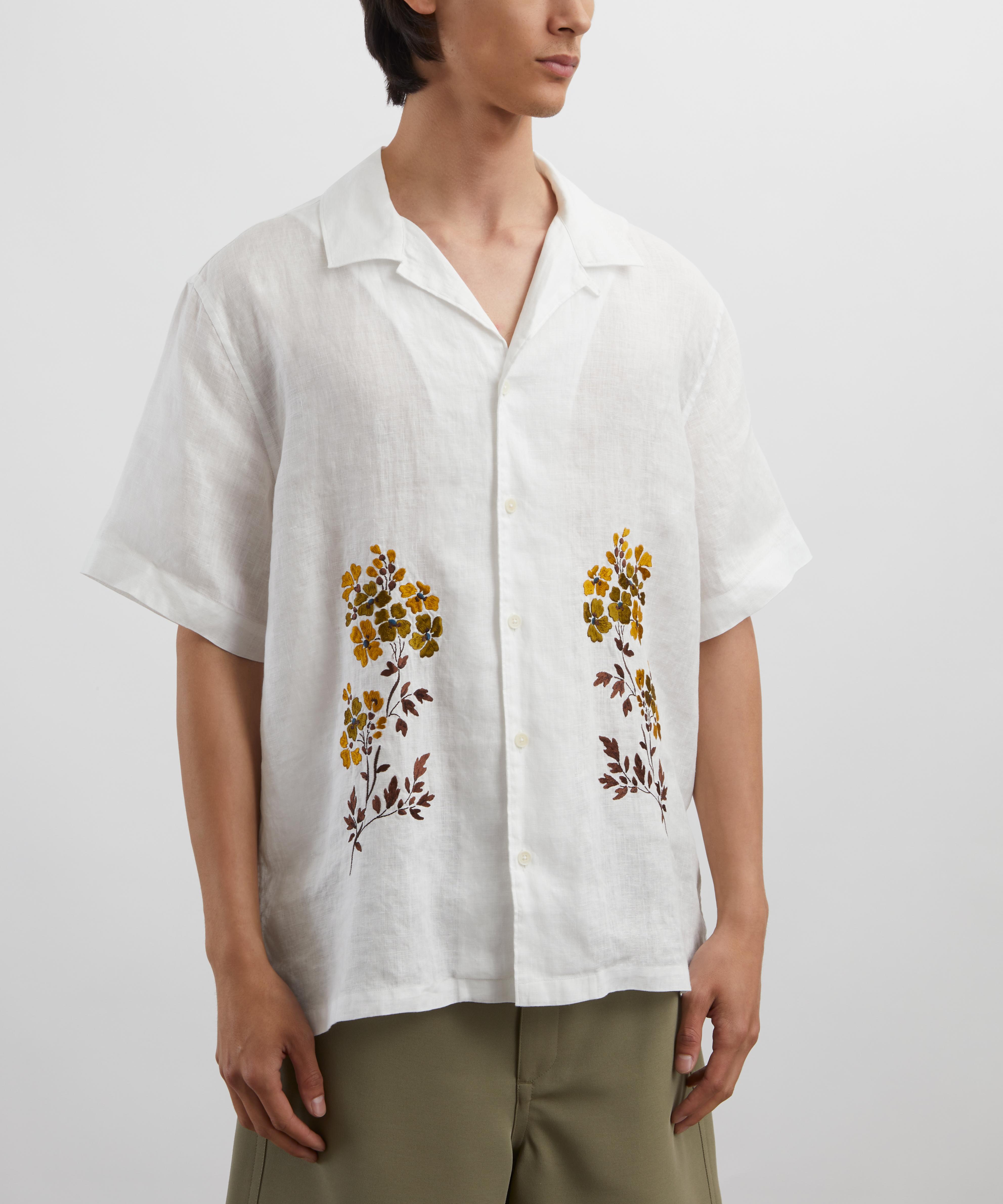 Liberty - Cuban Collar Hemp Shirt With Embroidery image number 2
