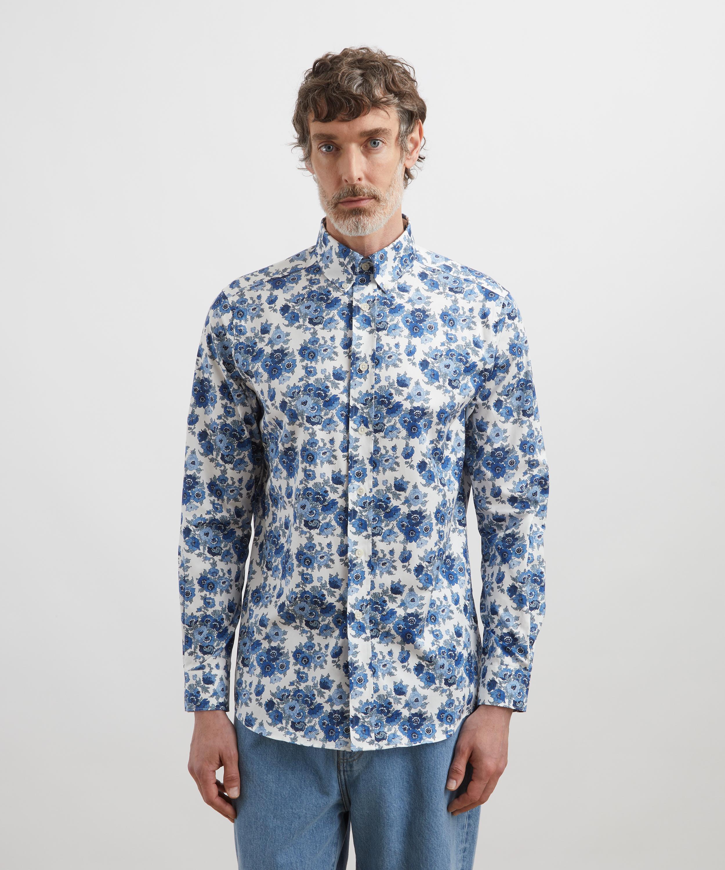 Liberty - Button-Down Regular Fit Cotton Shirt in Madeleine Anemone  image number 2