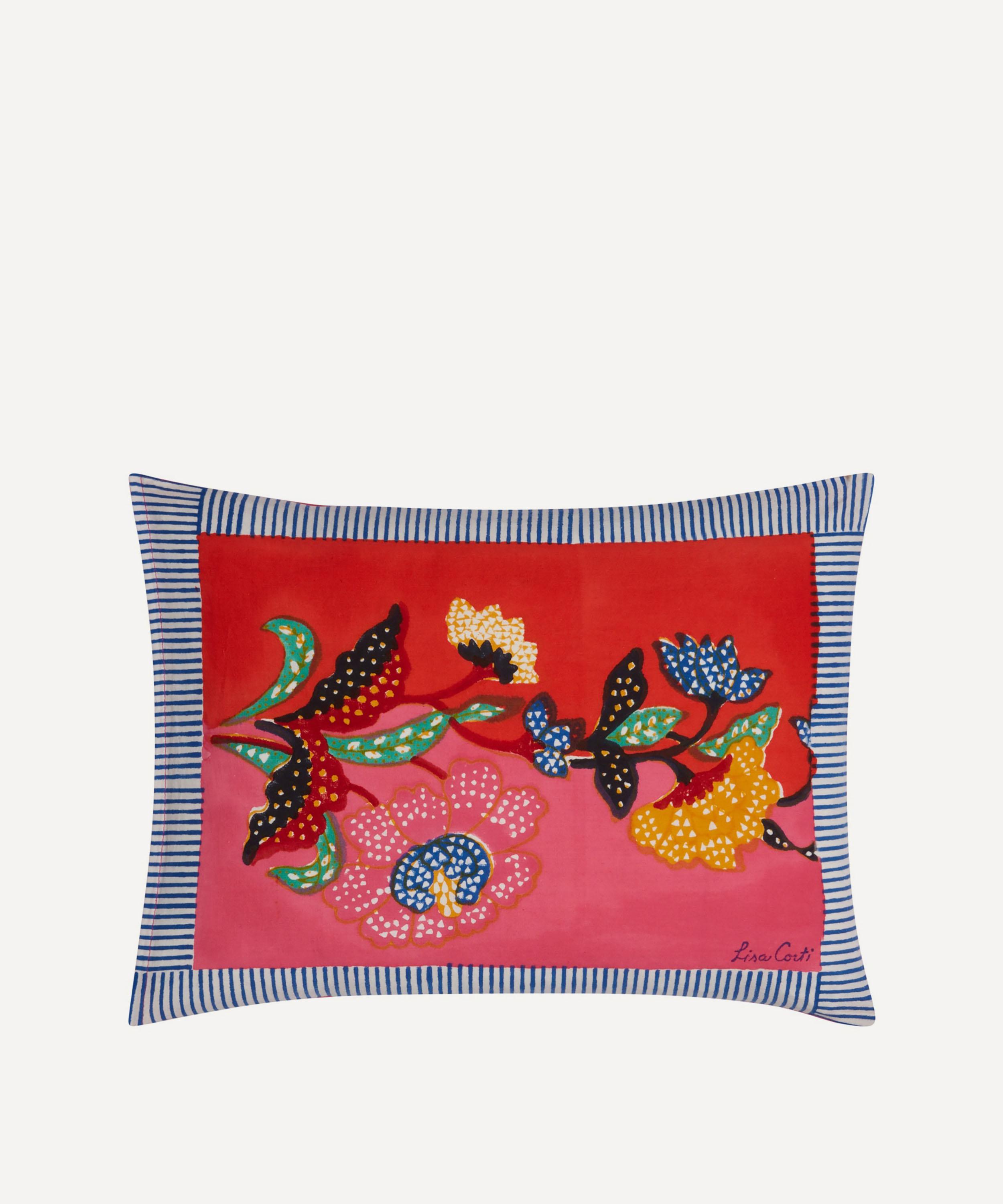Lisa Corti - Indonesian Red Rose Rectangular Cushion image number 0