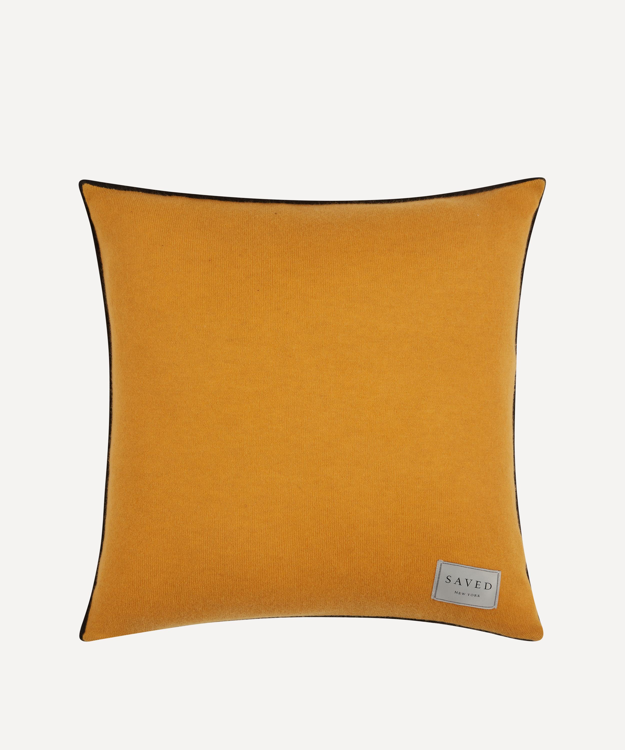 Lisa Corti - x Saved NY Leopard Gold Cashmere Cushion image number 1