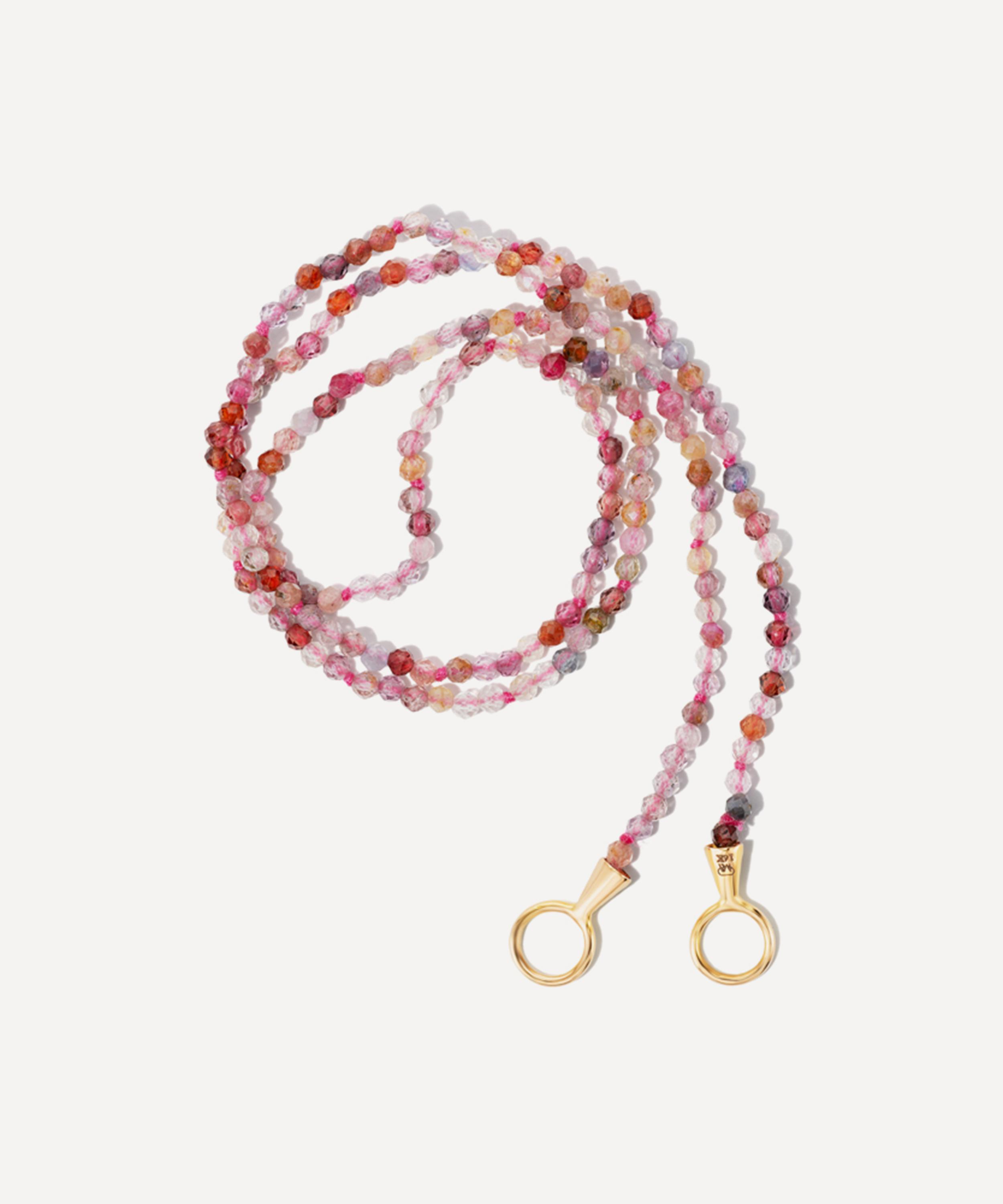 Marla Aaron - 14ct Gold Itty Bitty Pink Spinel Necklace image number 0