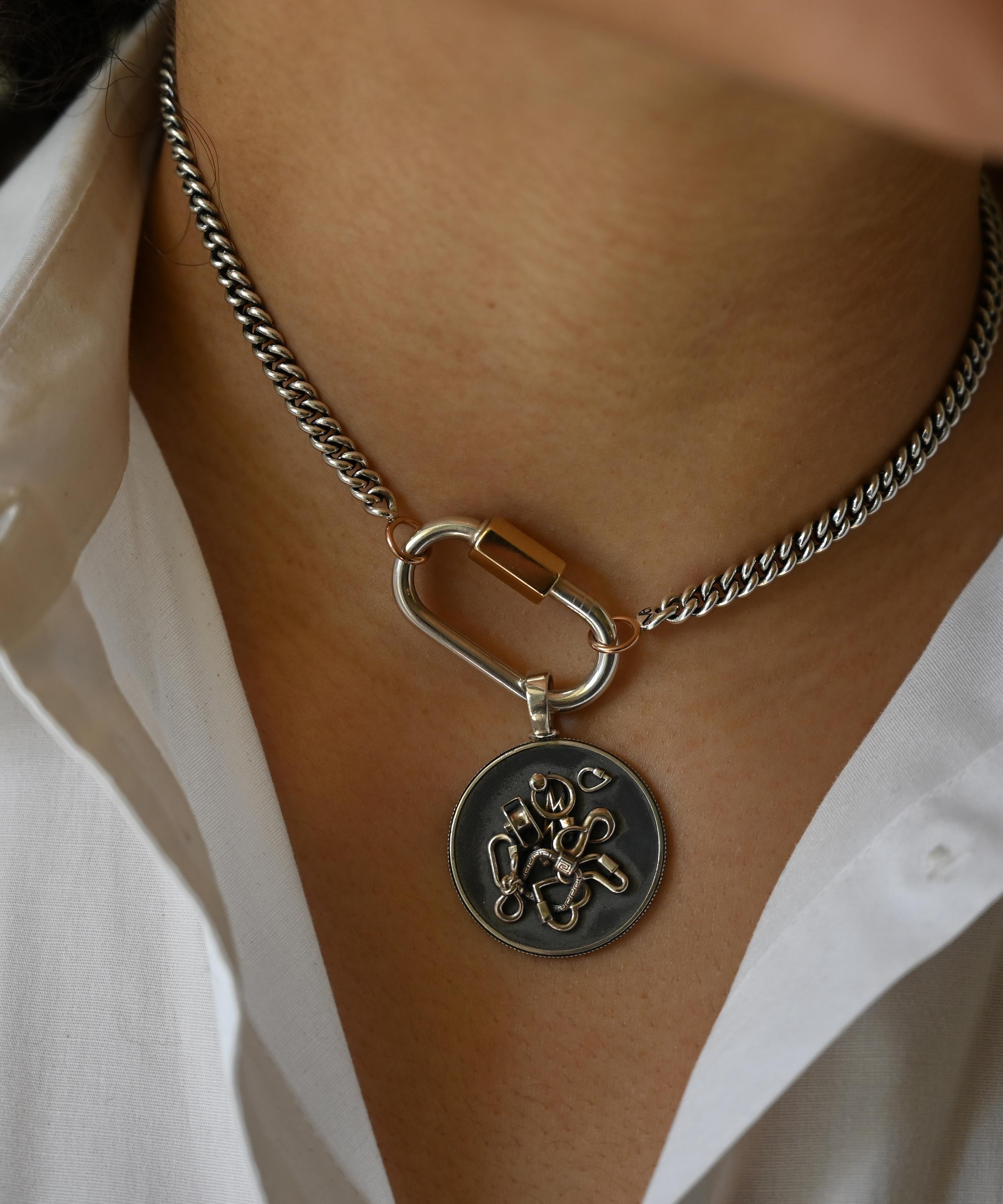 Marla Aaron - Silver Lock Pile Charm Pendant 2024 image number 1