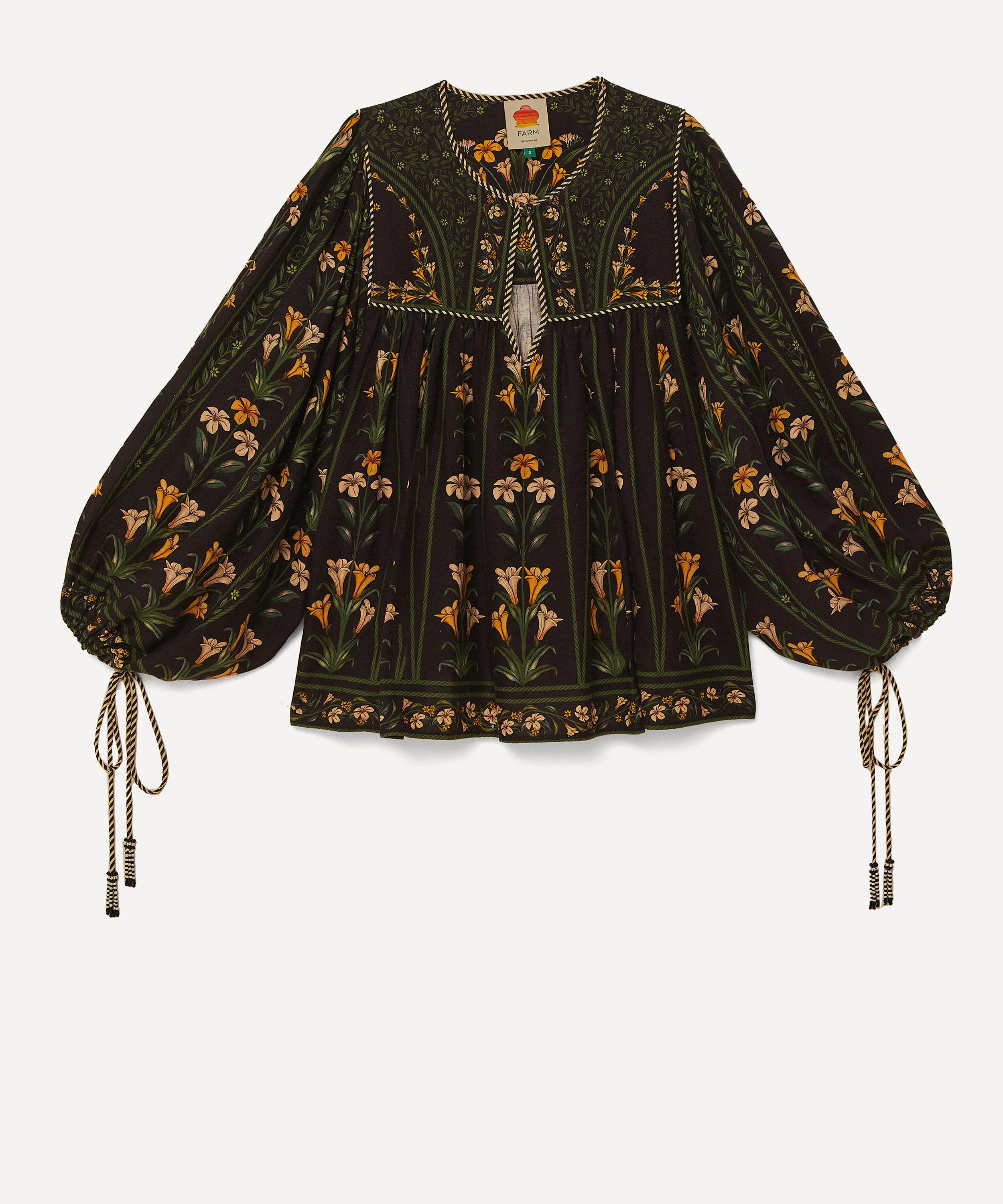FARM Rio - Black Flowers Arch Blouse image number 0