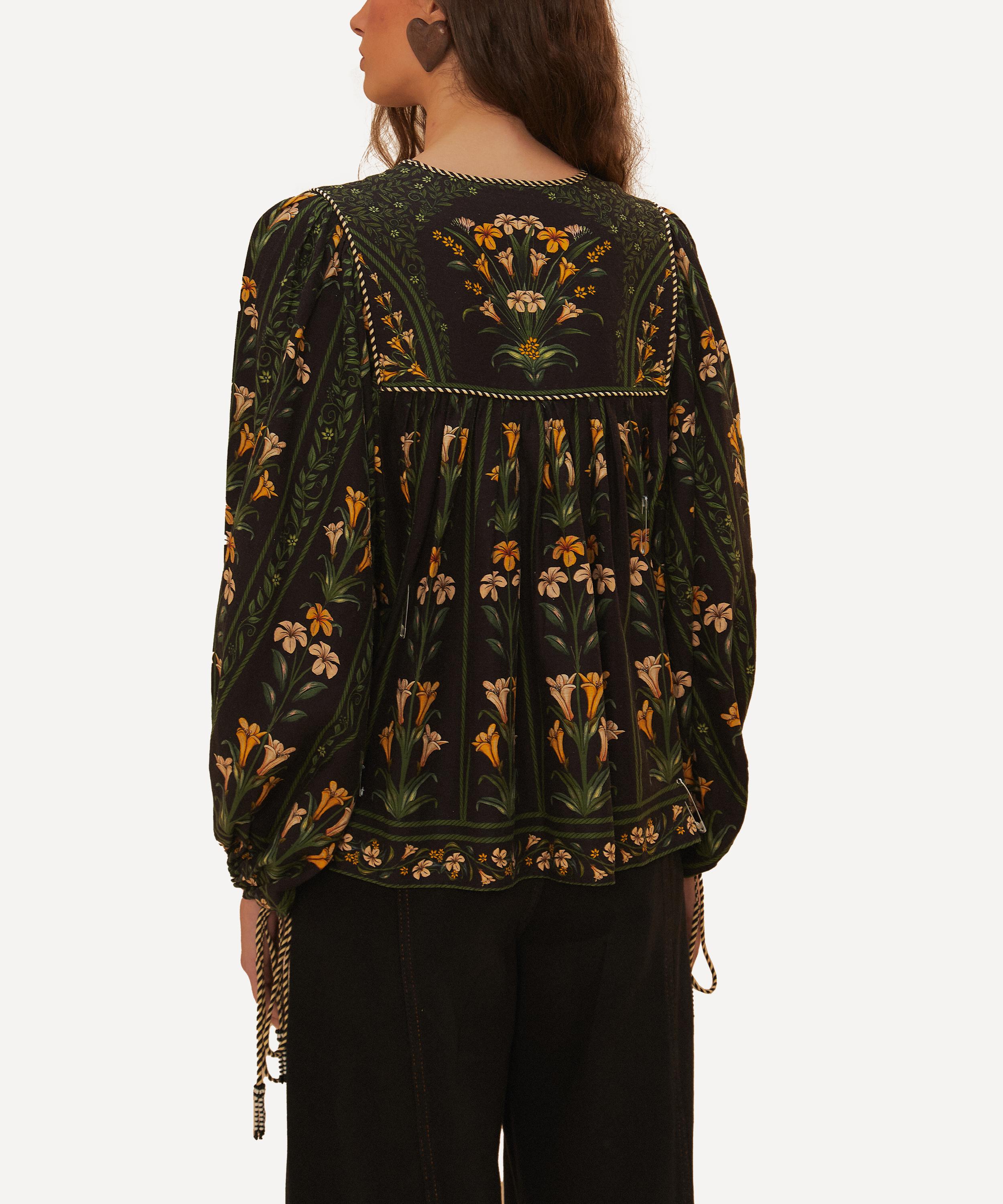 FARM Rio - Black Flowers Arch Blouse image number 2