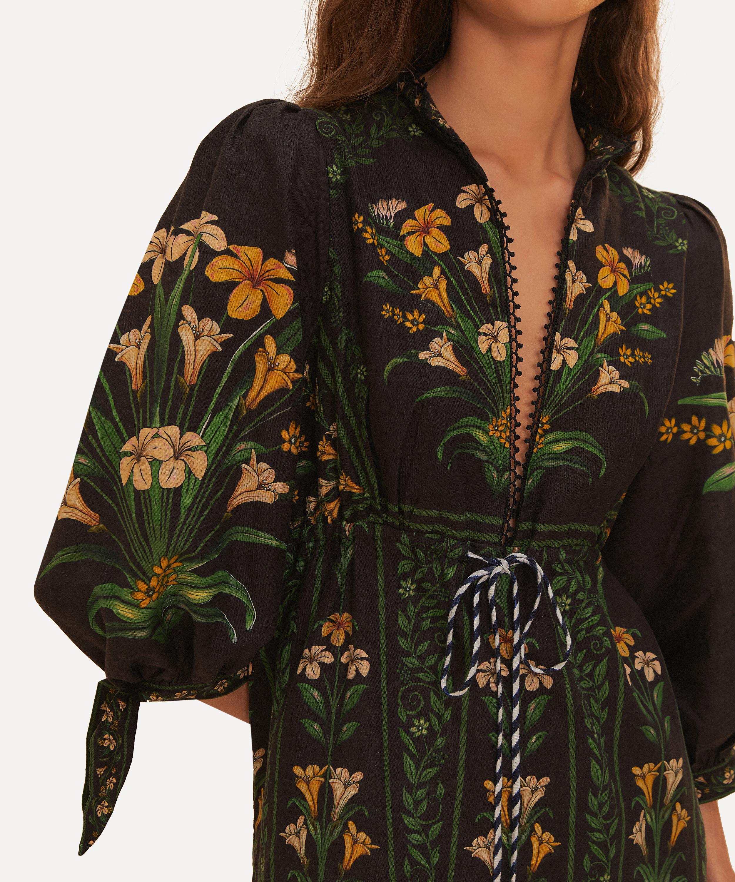 FARM Rio Black Flowers Arch Mini Dress | Liberty