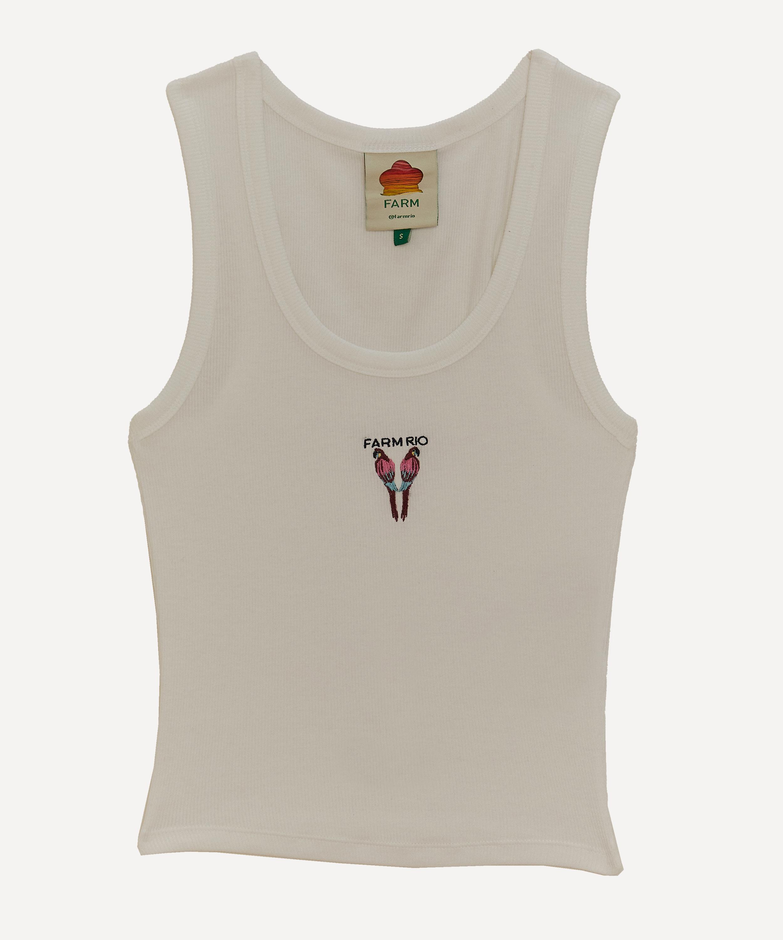 FARM Rio - Off-White Embroidered Tank Top image number 0