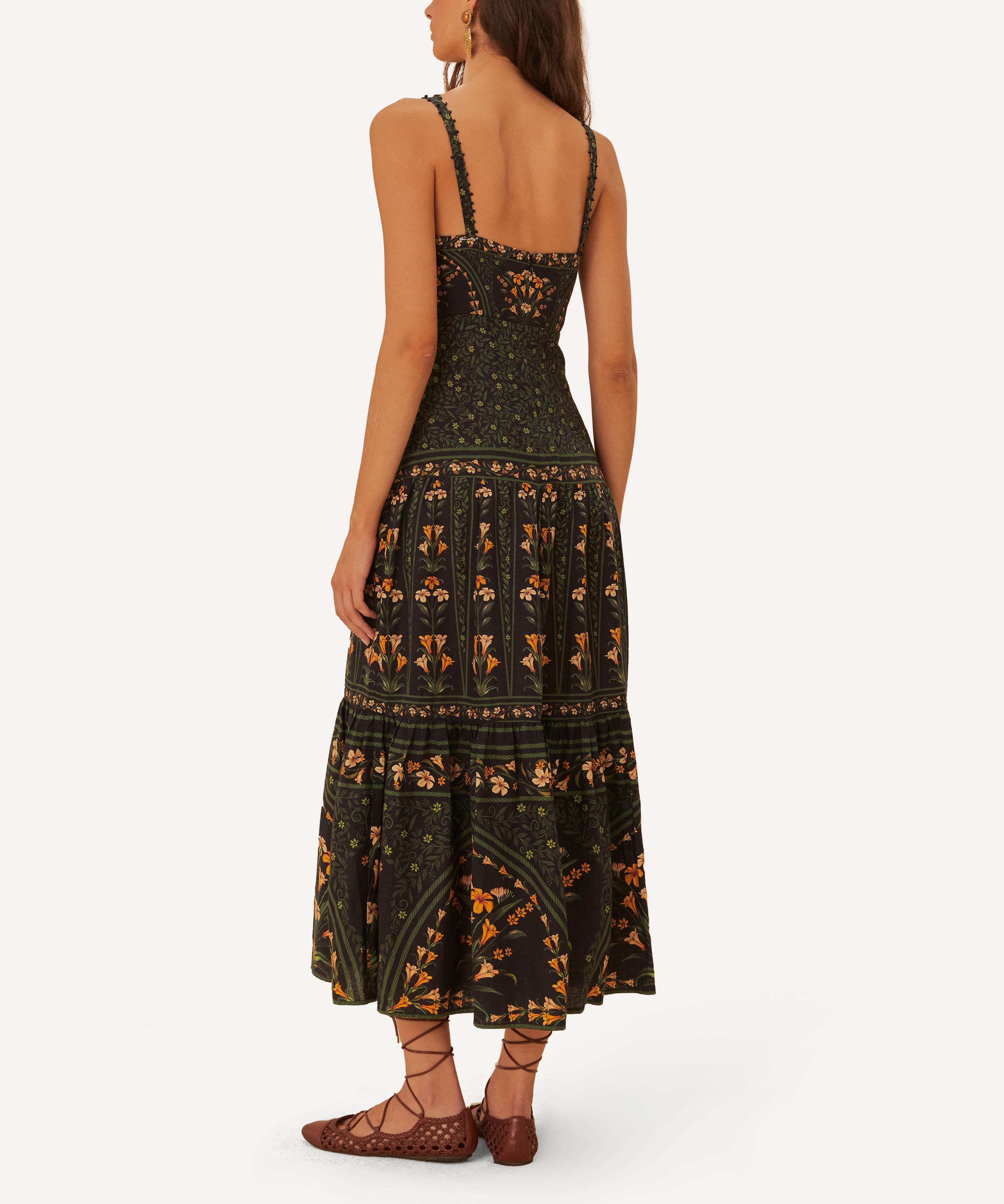 FARM Rio - Black Flowers Arch Sleeveless Maxi Dress image number 1