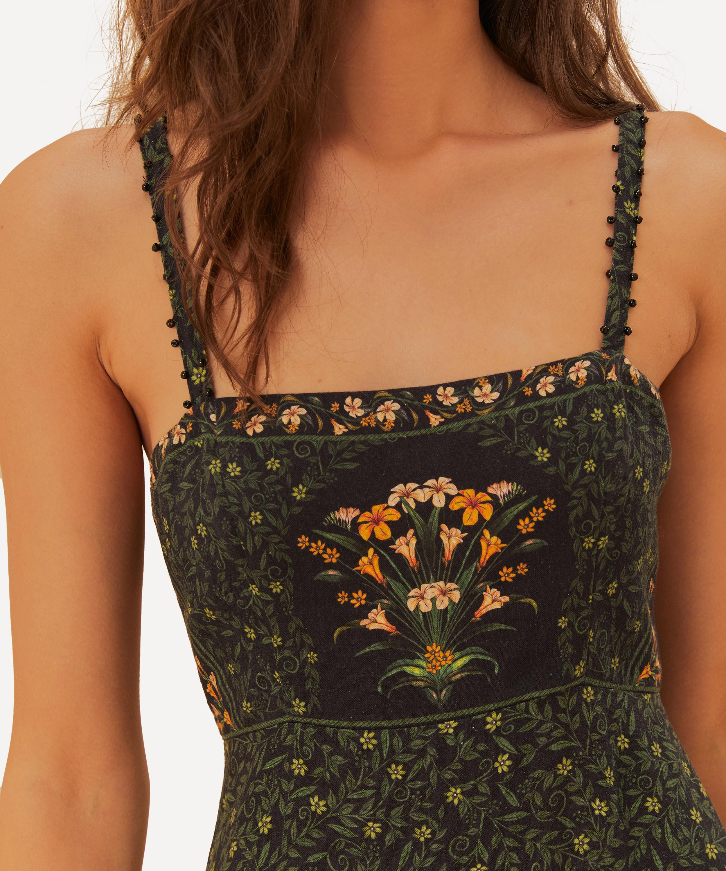 FARM Rio - Black Flowers Arch Sleeveless Maxi Dress image number 2