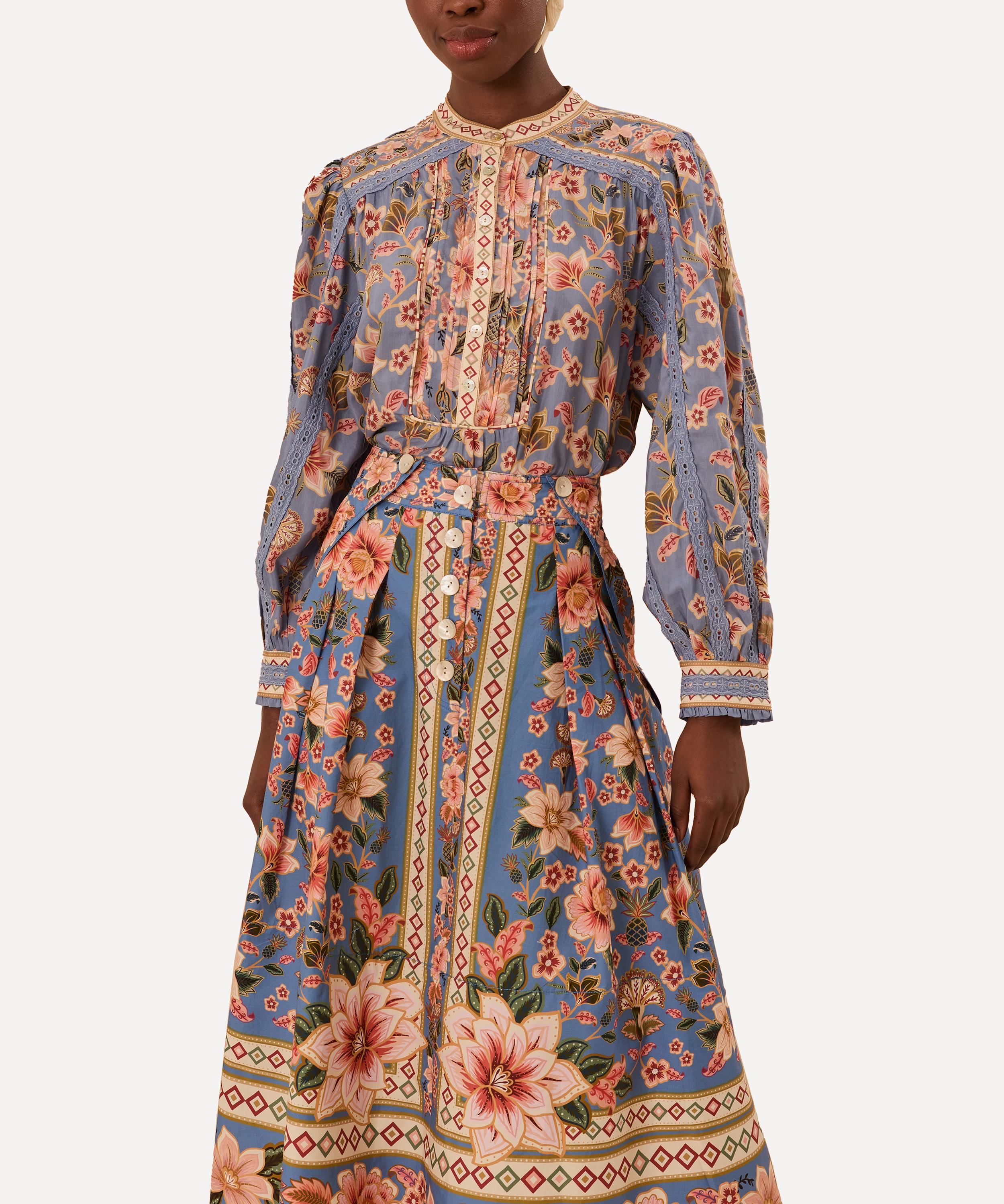 Farm Rio Superbloom Tapestry-print Skirt