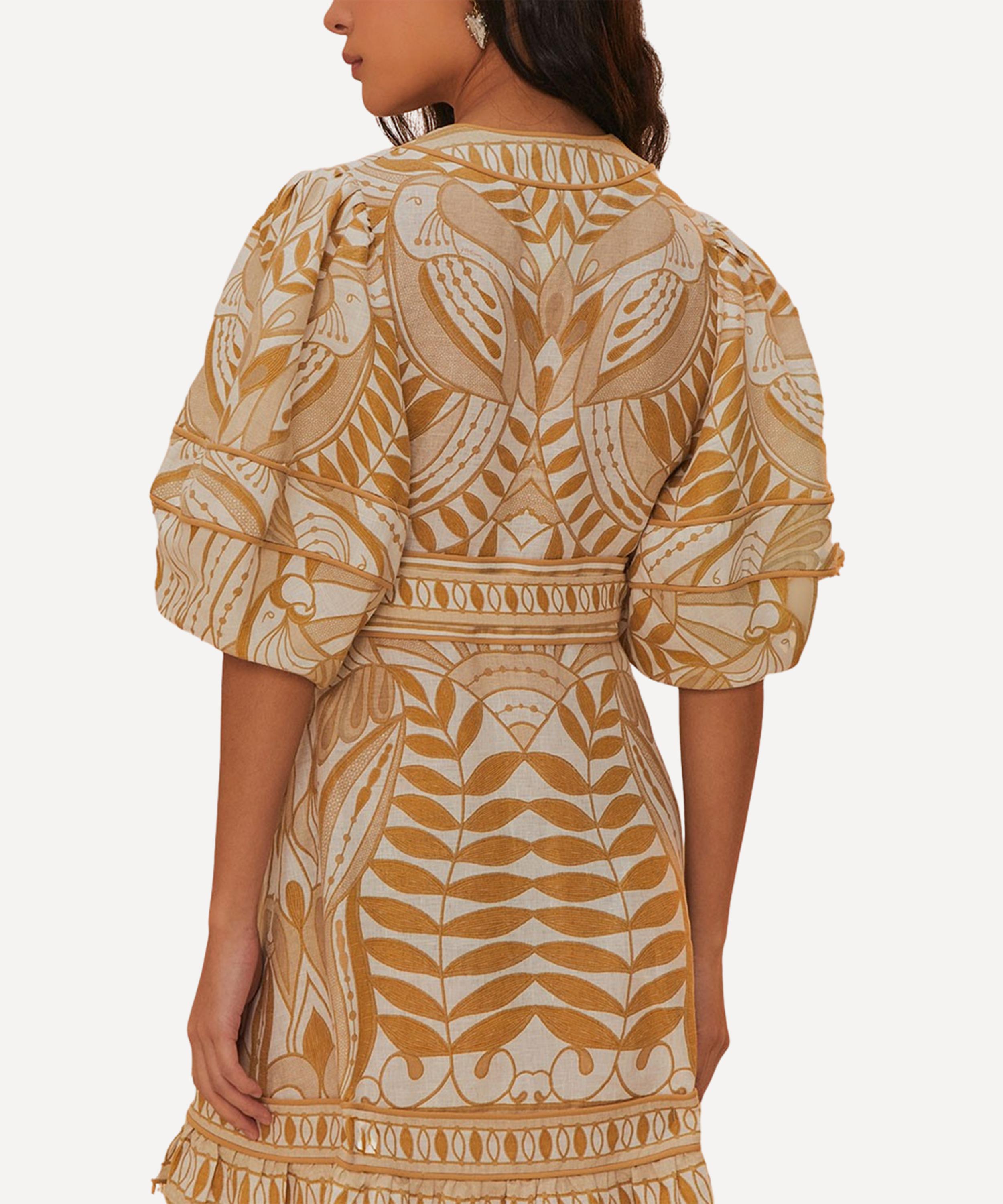 FARM Rio - Off-White Lace Nature Mini Dress image number 2