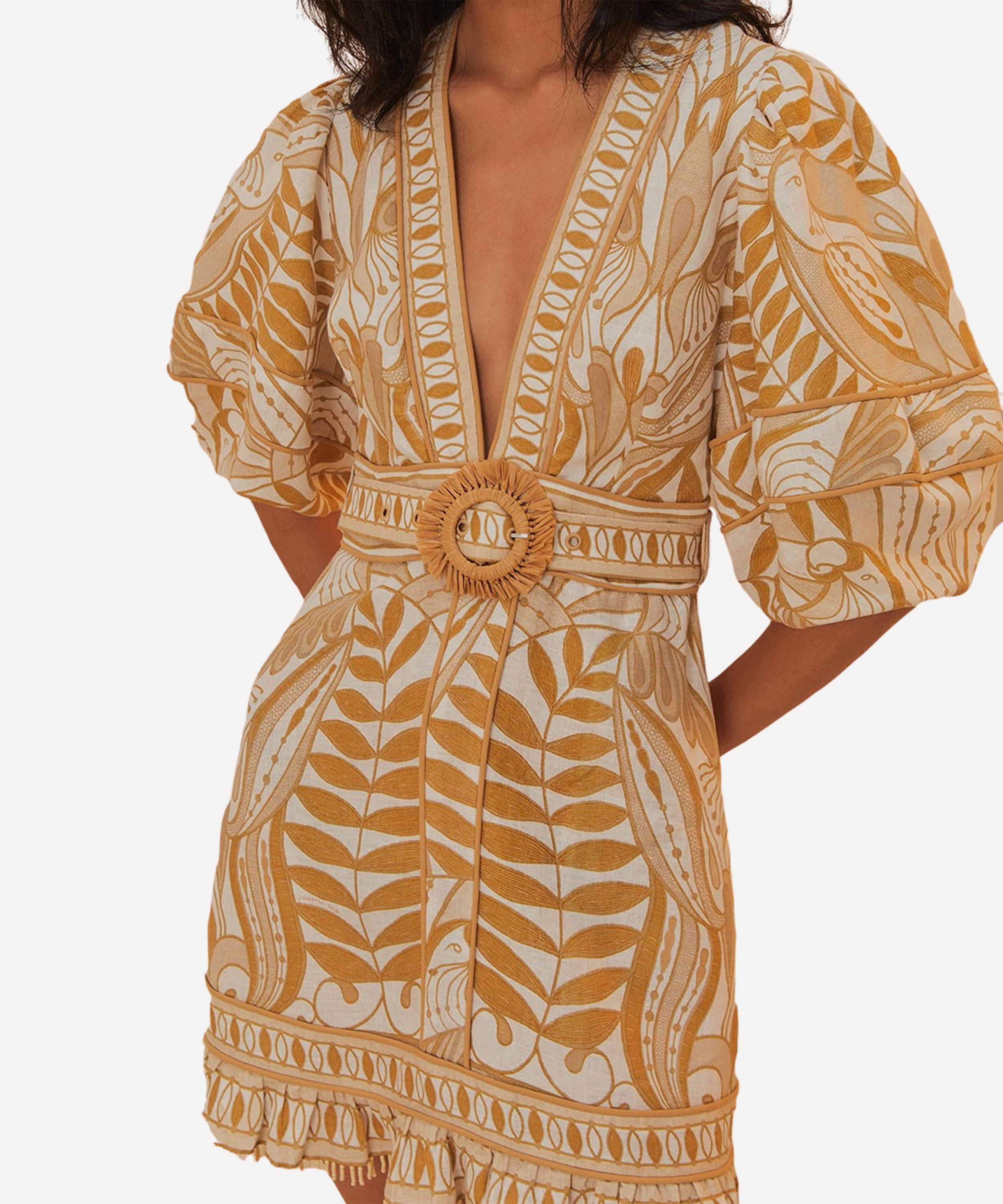 FARM Rio - Off-White Lace Nature Mini Dress image number 3