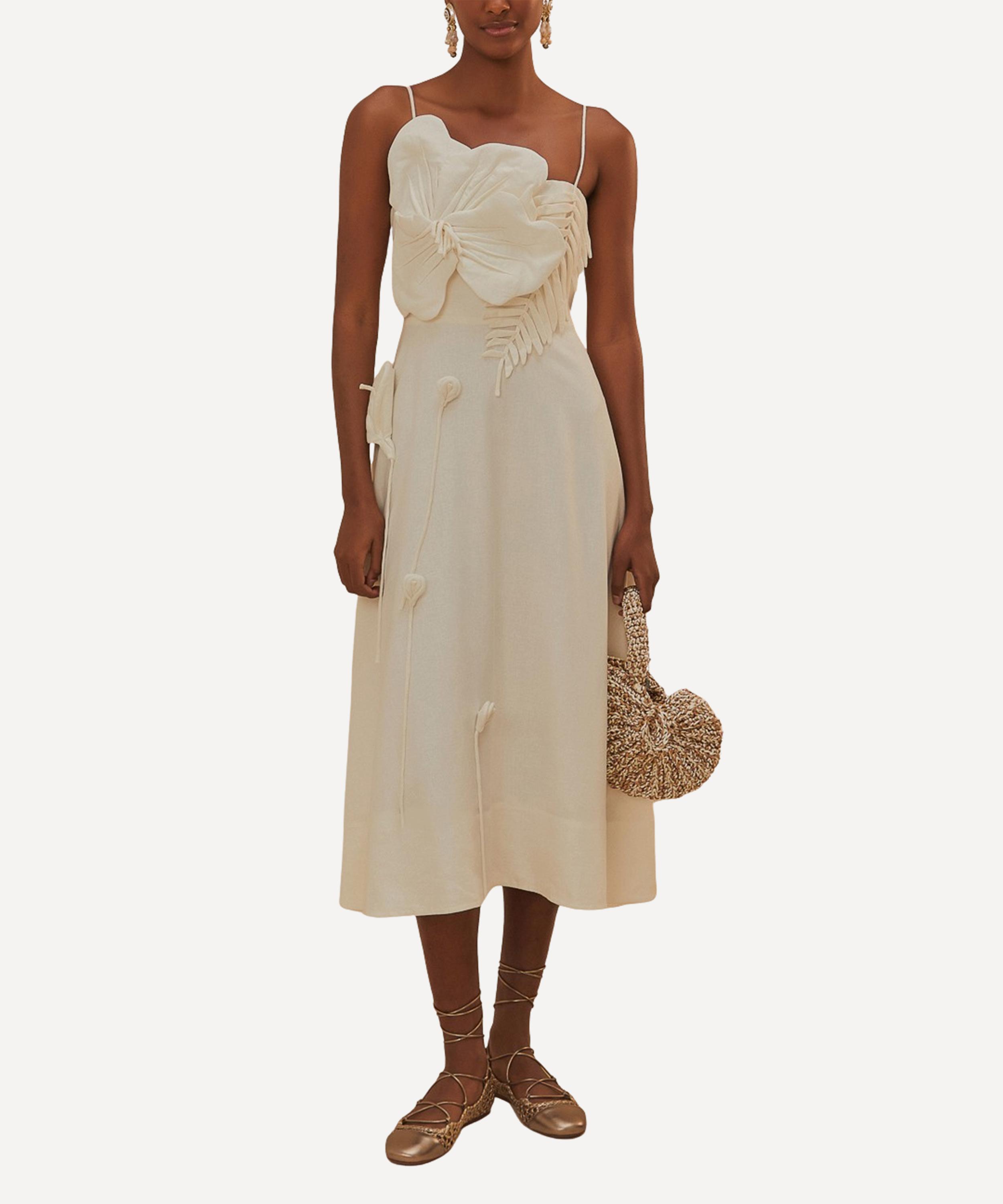 FARM Rio - Off-White Garden Midi Dress image number 1