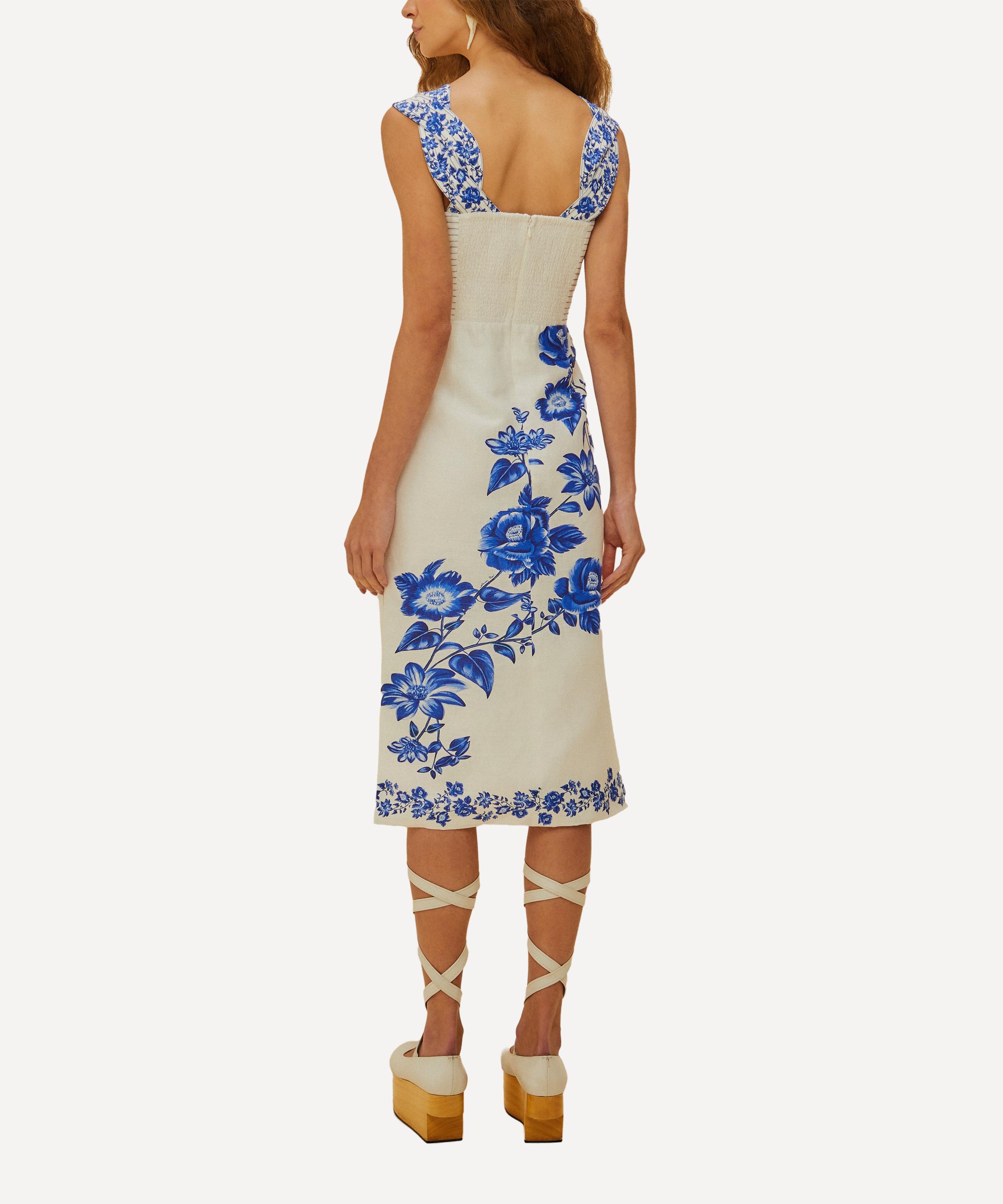 FARM Rio - Off-White Floral Cascade Wavy Dress image number 2