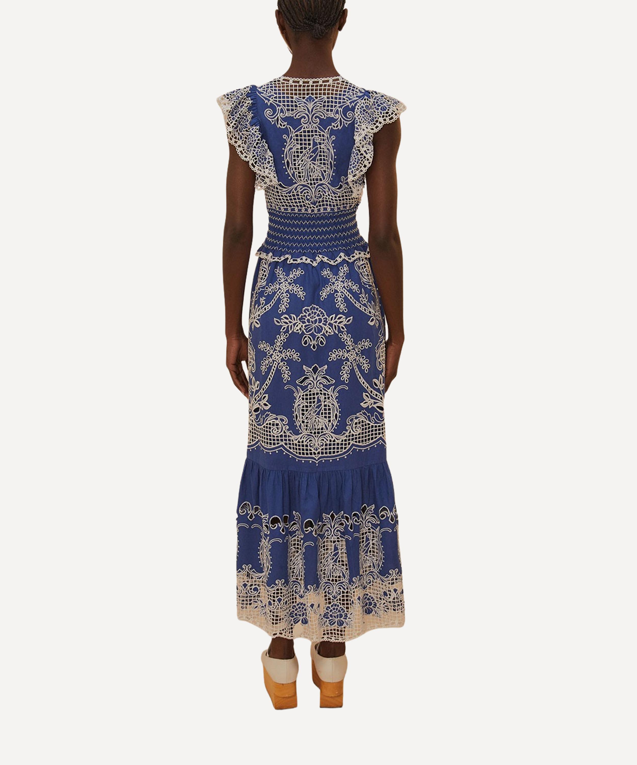 FARM Rio - Blue Romantic Richelieu Maxi Dress image number 1