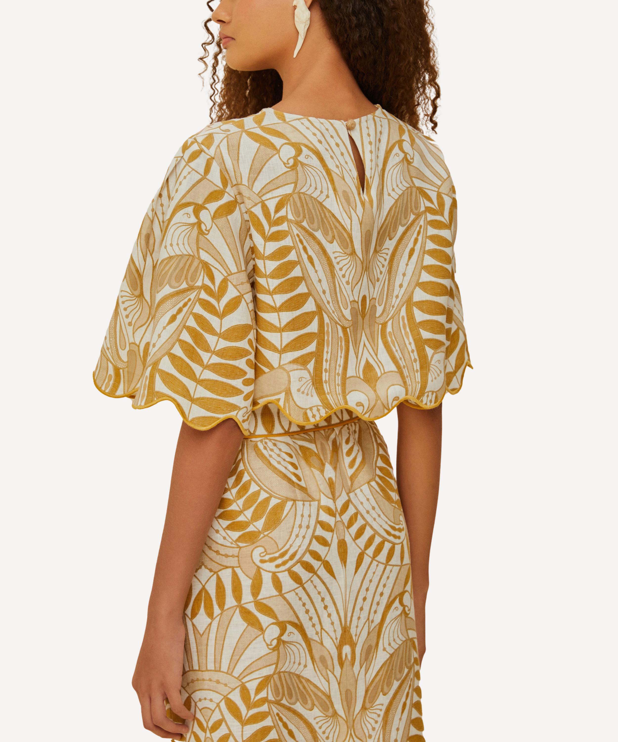 FARM Rio - Off-White Lace Nature Blouse image number 2